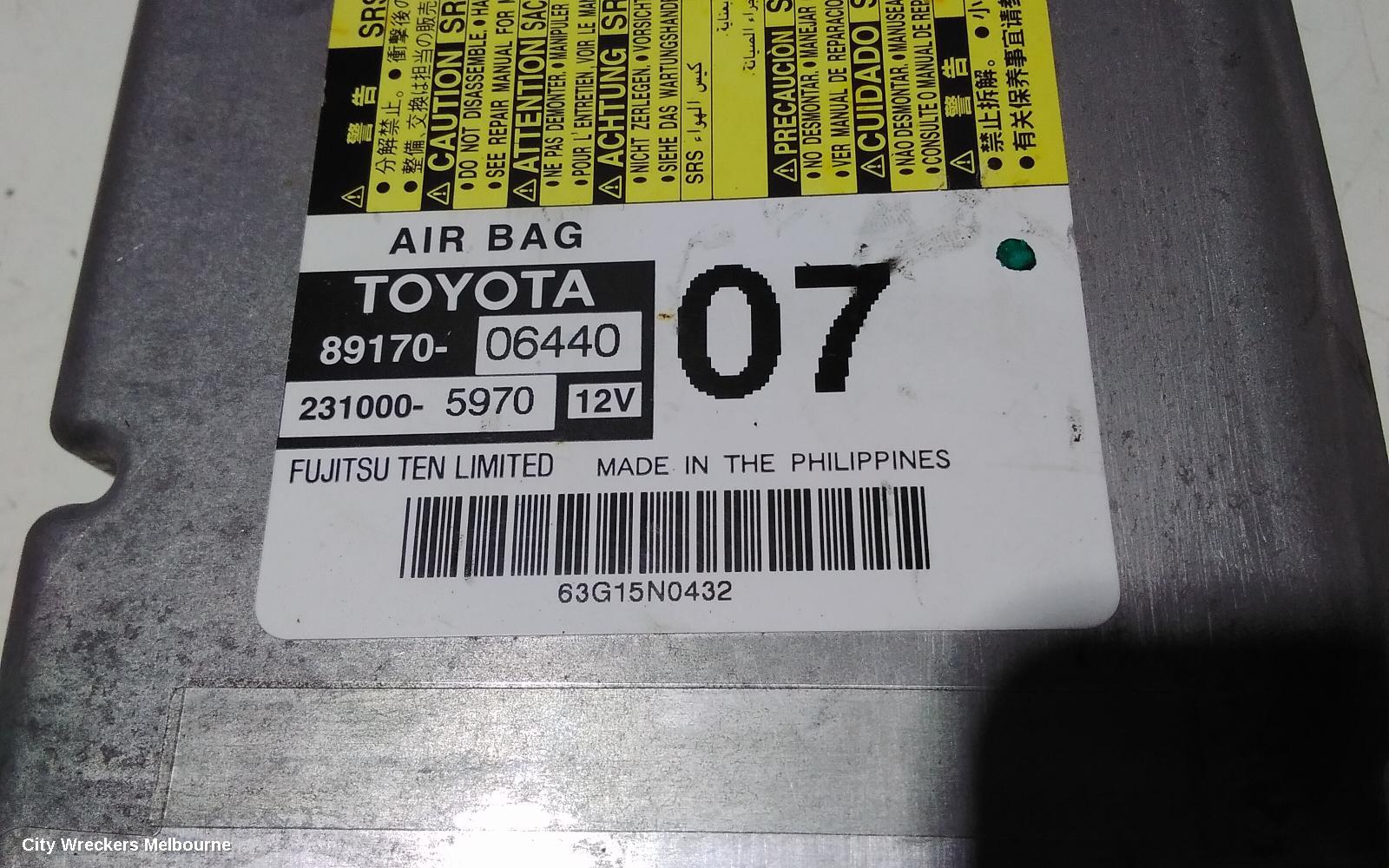 TOYOTA CAMRY AIRBAG MODULE/SENSOR, MODULE, ASV50/AVV50, 12/2011 - 10/2017 - Image 3