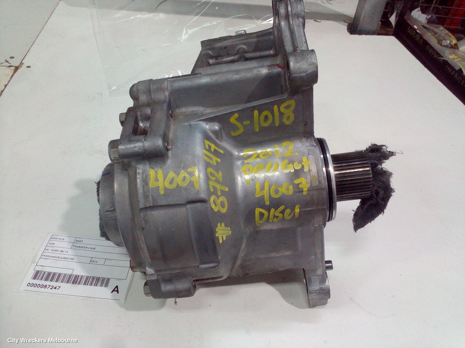 PEUGEOT 4007 TRANSFER CASE, GS, 10/2009 - 08/2013 - Image 1