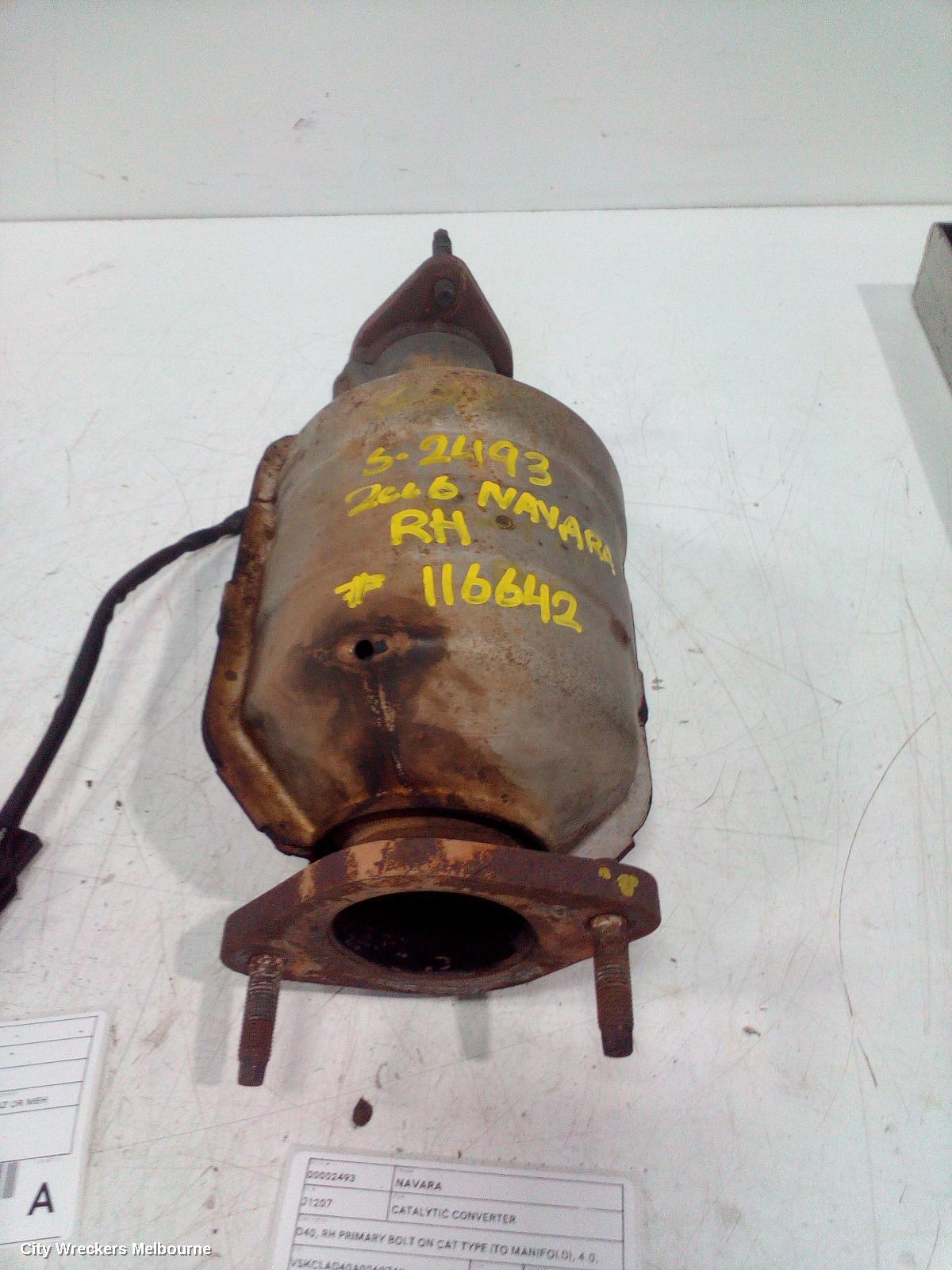 NISSAN NAVARA CATALYTIC CONVERTER, D40, RH PRIMARY BOLT ON CAT TYPE (TO MANIFOLD), 4.0, VQ40, PETROL, 09/2005 - 12/2011 - Image 2
