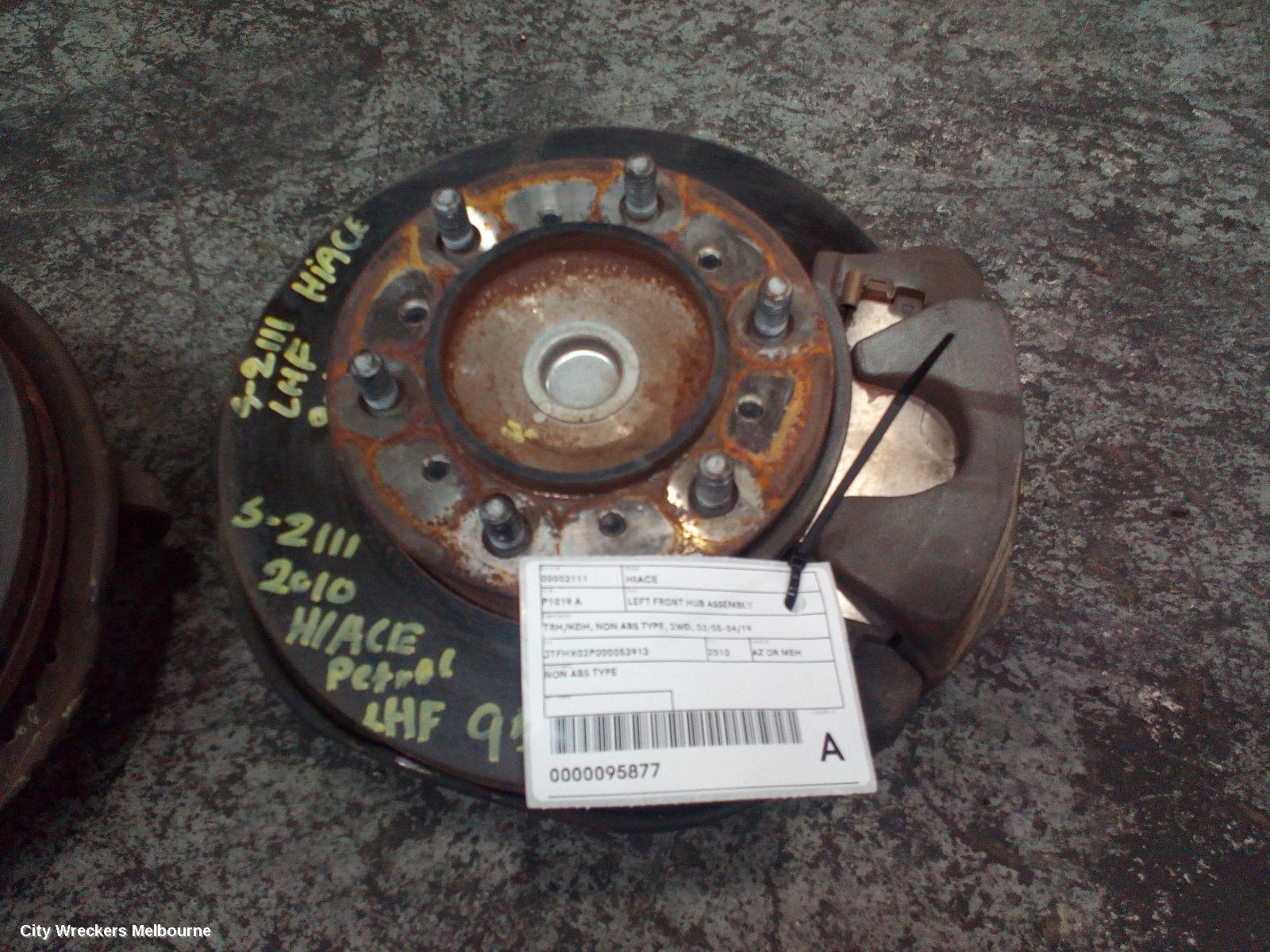 TOYOTA HIACE LEFT FRONT HUB ASSEMBLY, TRH/KDH, NON ABS TYPE, 2WD, 03/2005 - 04/2019 - Image 1