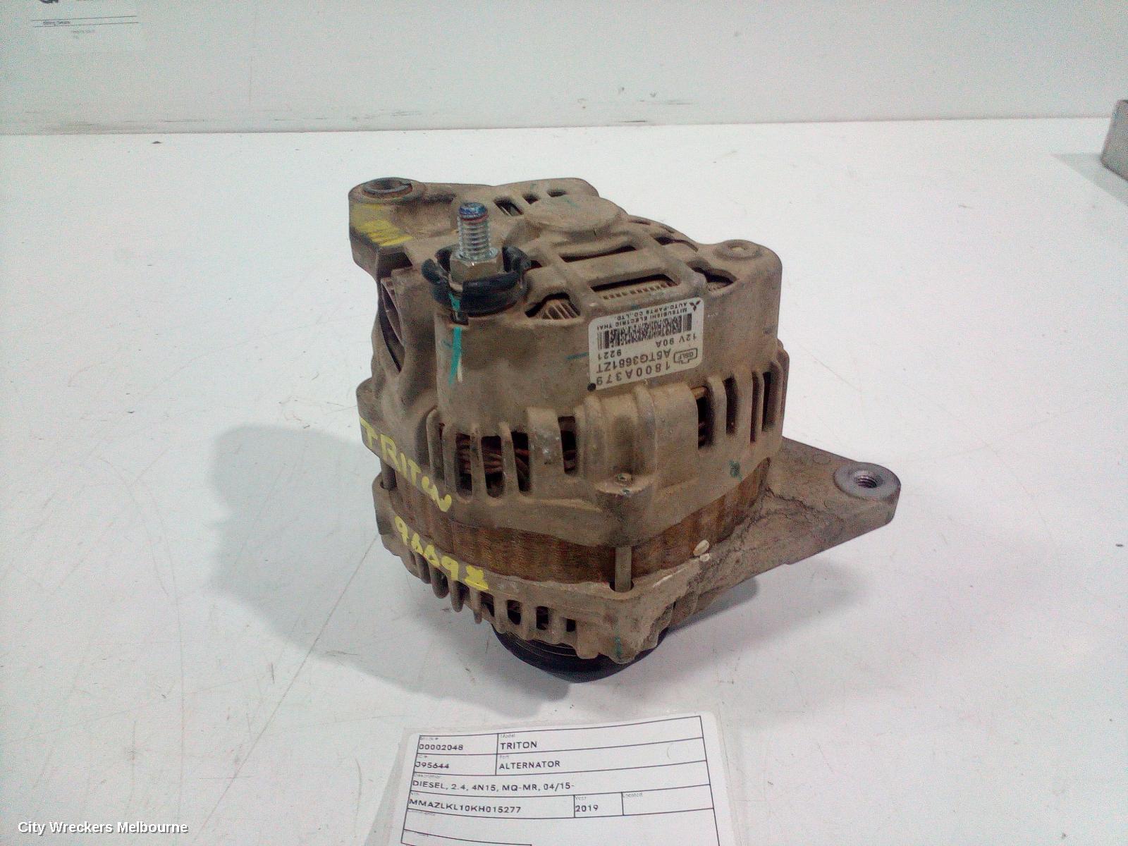 MITSUBISHI TRITON ALTERNATOR, DIESEL, 2.4, 4N15, MQ-MR, 04/2015 ONWARDS - Image 3