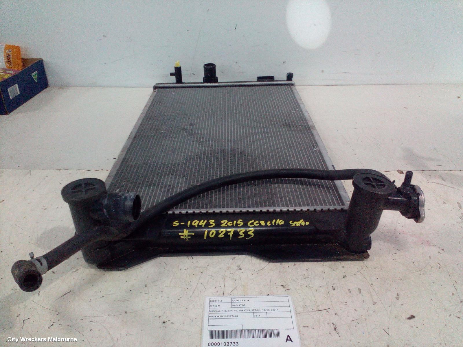 TOYOTA COROLLA RADIATOR, MANUAL, 1.8, 2ZR-FE, ZRE172R, SEDAN, 12/2013 - 06/2019 - Image 1