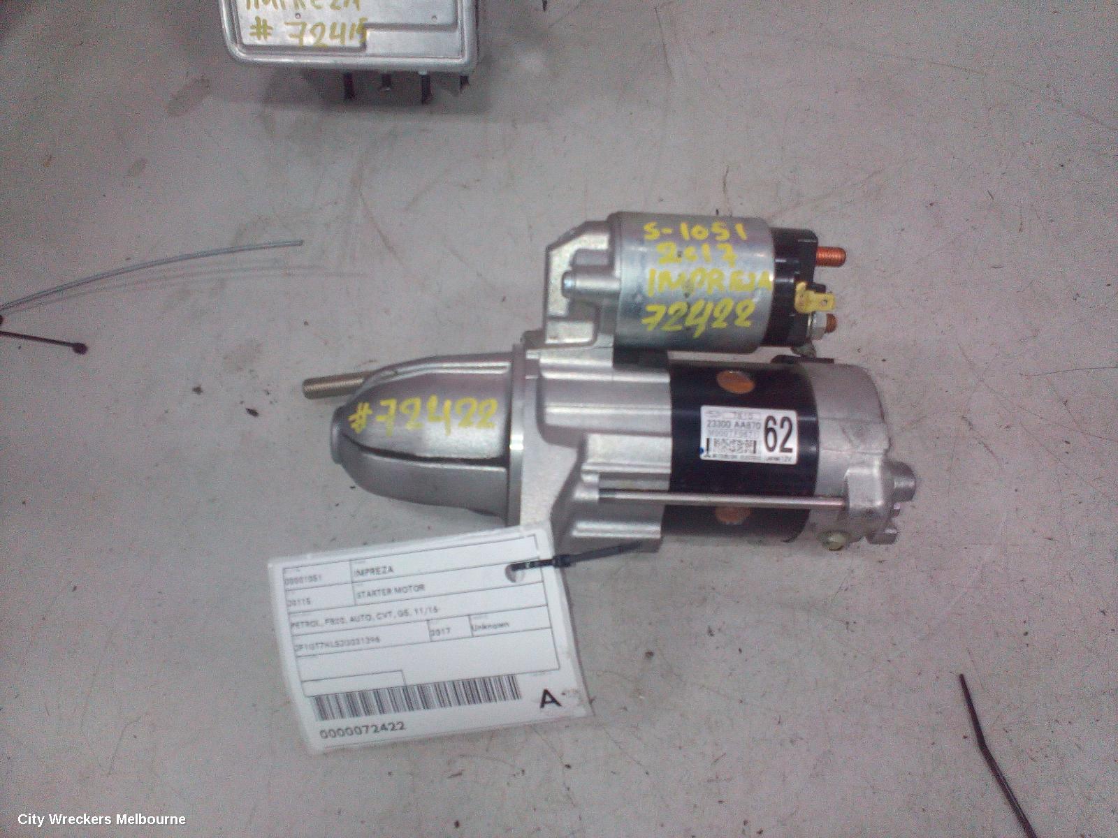 SUBARU IMPREZA STARTER, PETROL, FB20, AUTO, CVT, G5, 11/2016 ONWARDS - Image 3