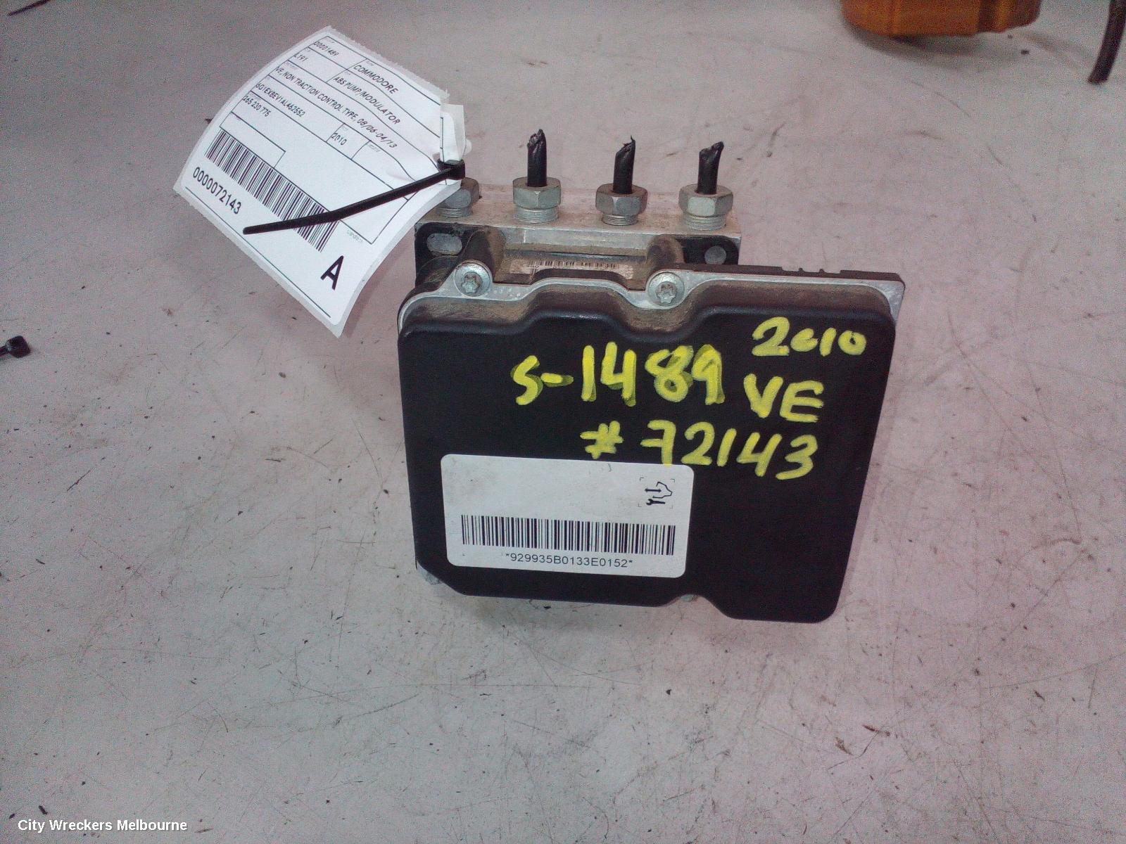 HOLDEN COMMODORE ABS PUMP/MODULATOR, VE, NON TRACTION CONTROL TYPE, 08/2006 - 04/2013 - Image 1