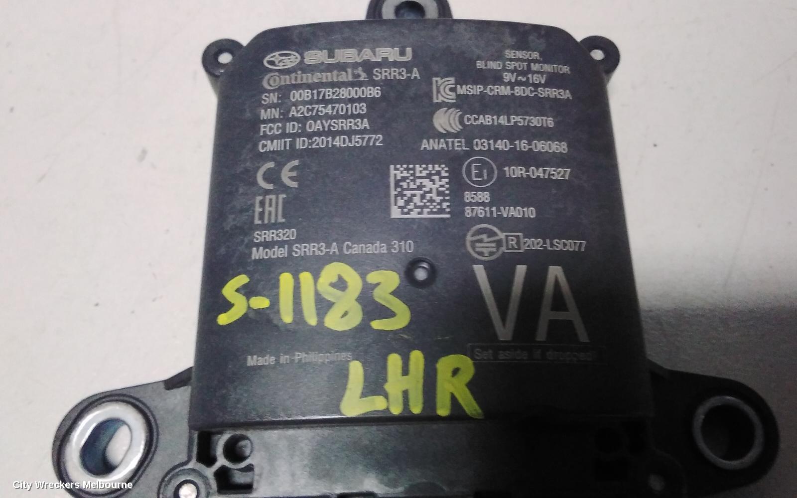 SUBARU WRX, V1, 03/2014 - 10/2021, 00B17B28000B6 LHR BLIND SPOT MODUEL: 72351 - Image 3