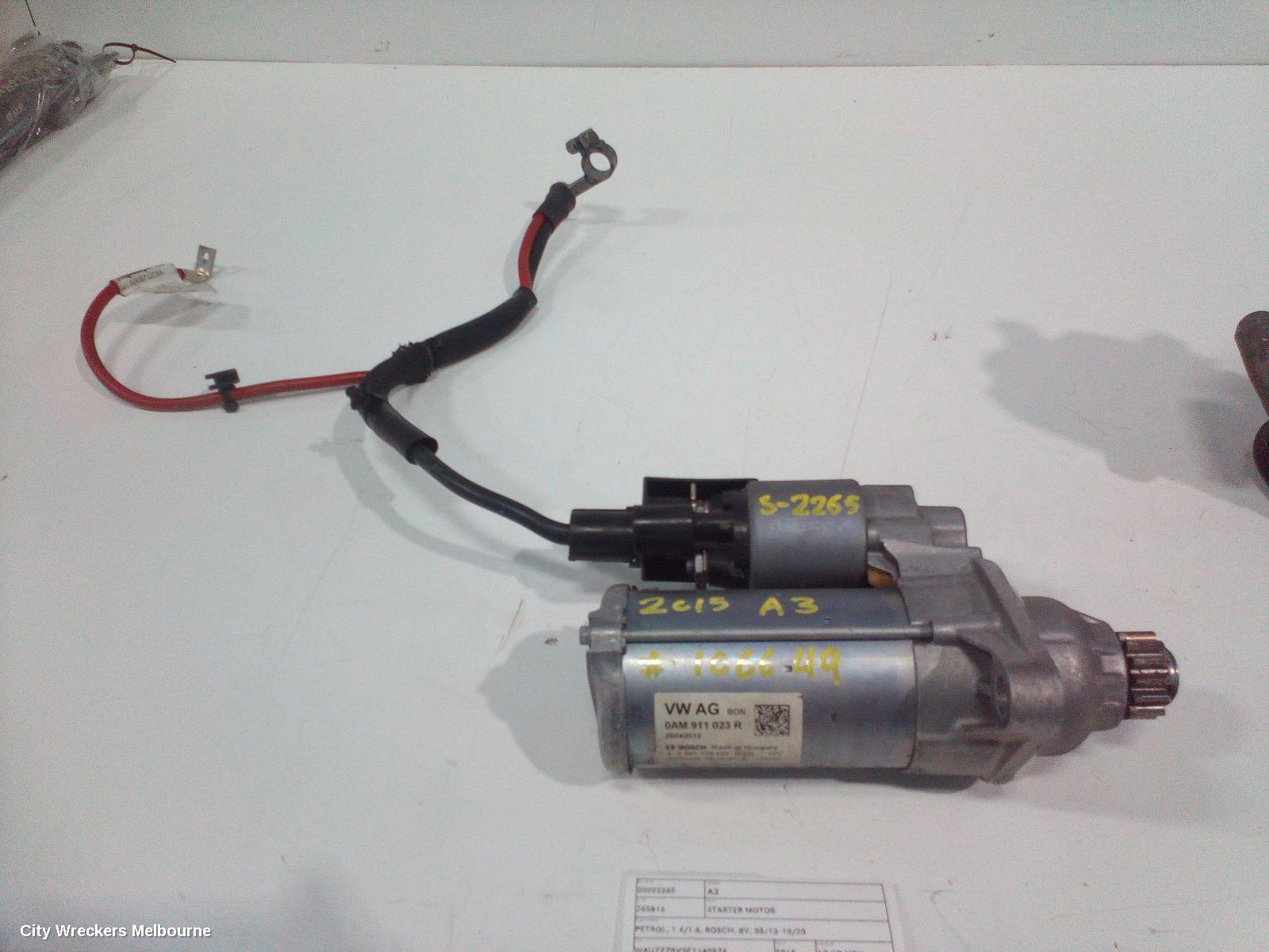AUDI A3 STARTER, PETROL, 1.4/1.8, BOSCH, 8V, 05/2013 - 10/2020 - Image 2