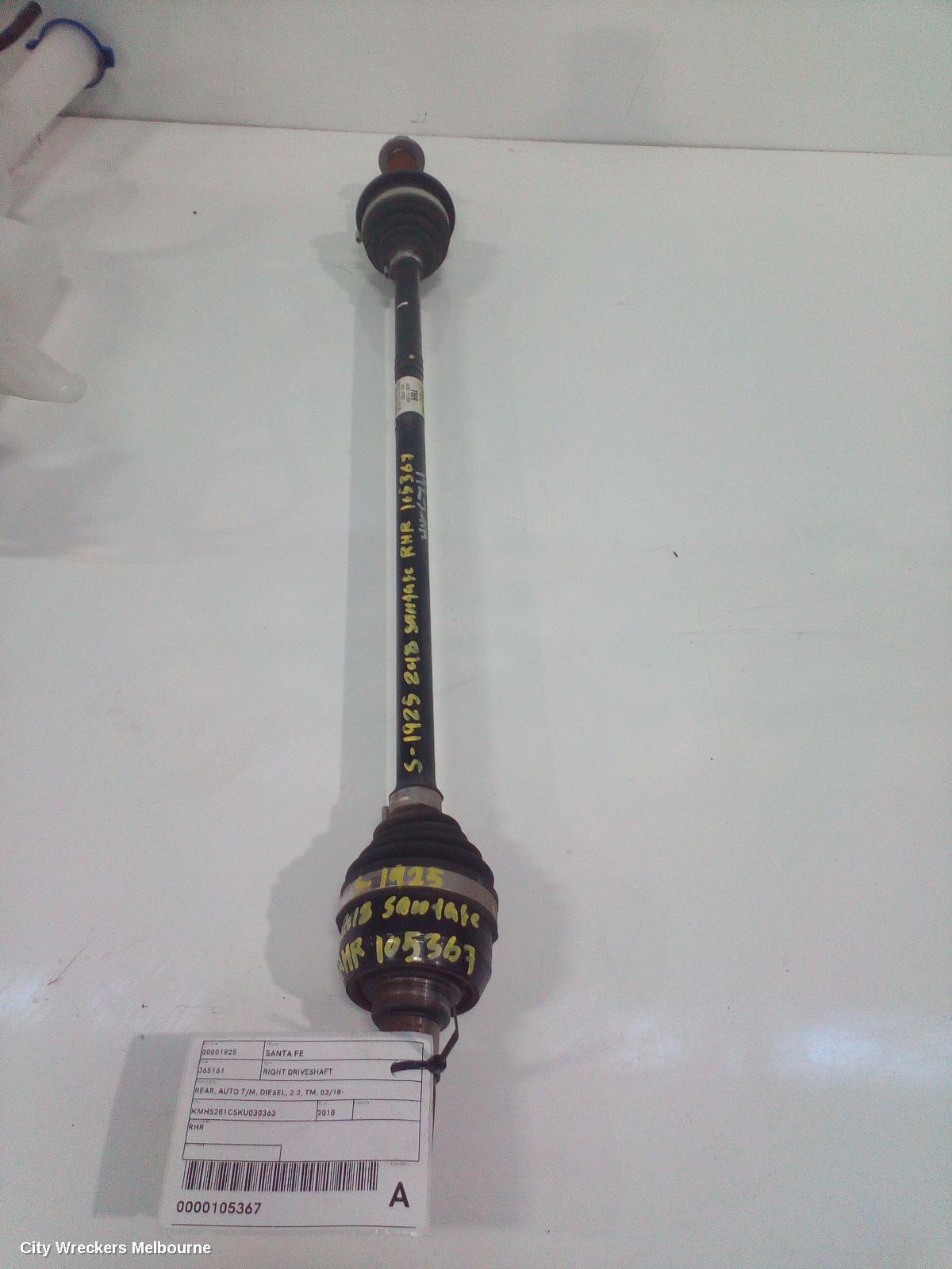 HYUNDAI SANTA FE RIGHT DRIVESHAFT, REAR, AUTO T/M, DIESEL, 2.2, TM, 03/2018 ONWARDS - Image 2