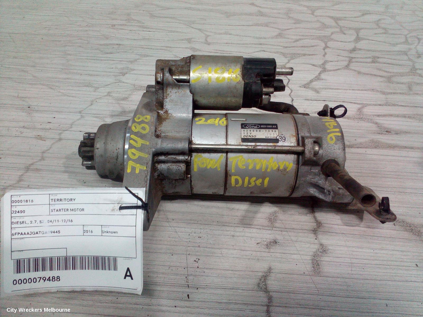 FORD TERRITORY STARTER, DIESEL, 2.7, SZ, 04/2011 - 12/2016 - Image 2