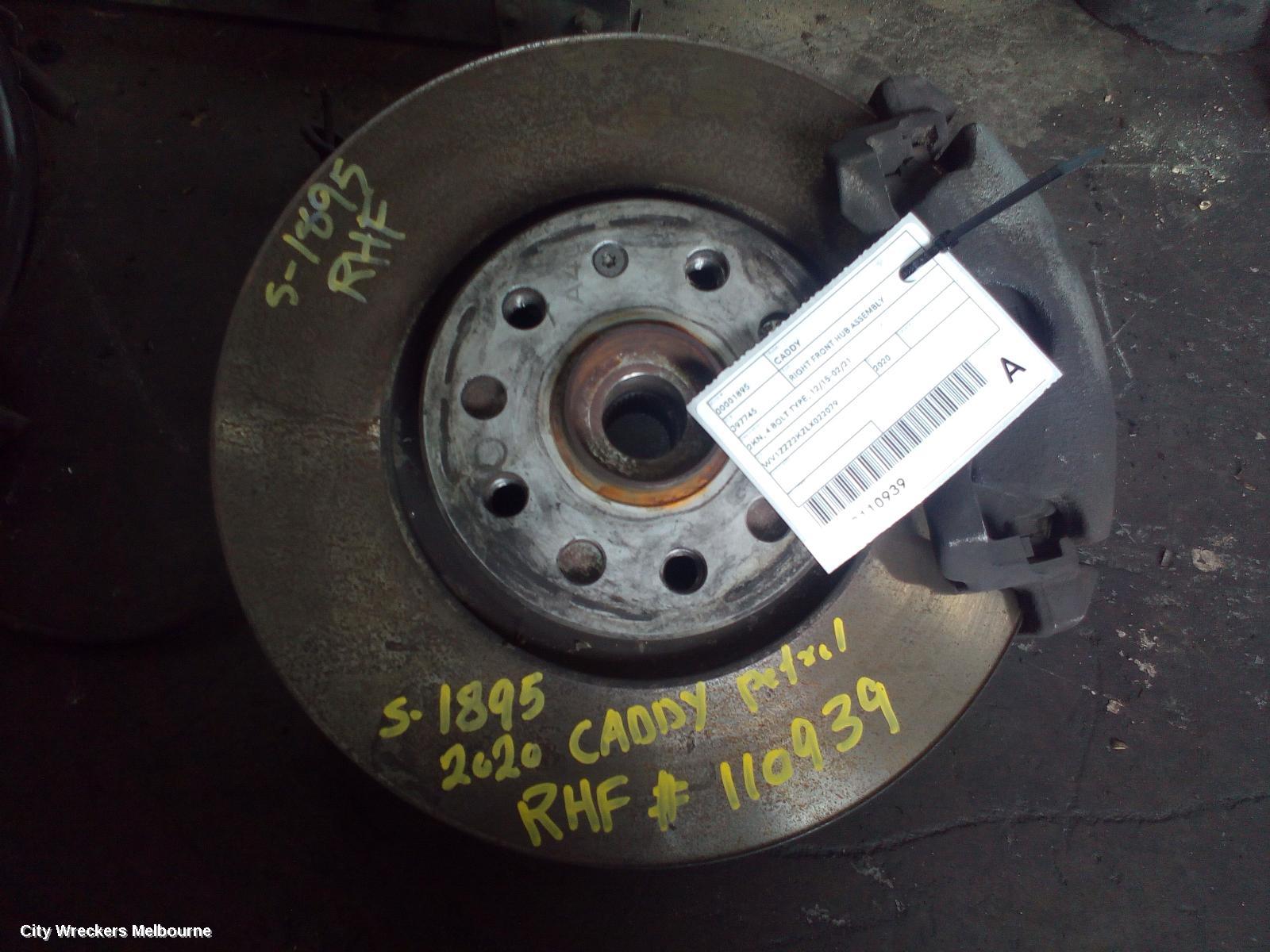 VOLKSWAGEN CADDY RIGHT FRONT HUB ASSEMBLY, 2KN, 4 BOLT TYPE, 12/2015 - 02/2021 - Image 1