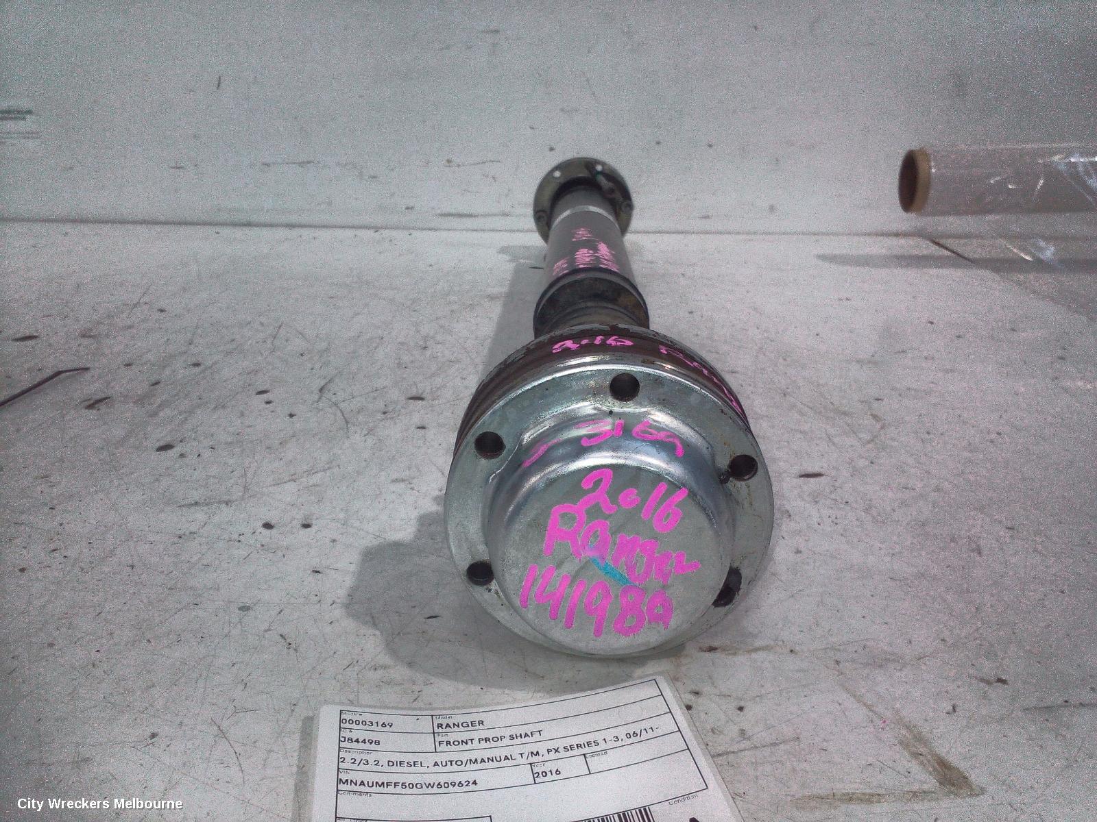 FORD RANGER FRONT PROP SHAFT, 2.2/3.2, DIESEL, AUTO/MANUAL T/M, PX SERIES 1-3, 06/2011 - 04/2022 - Image 1