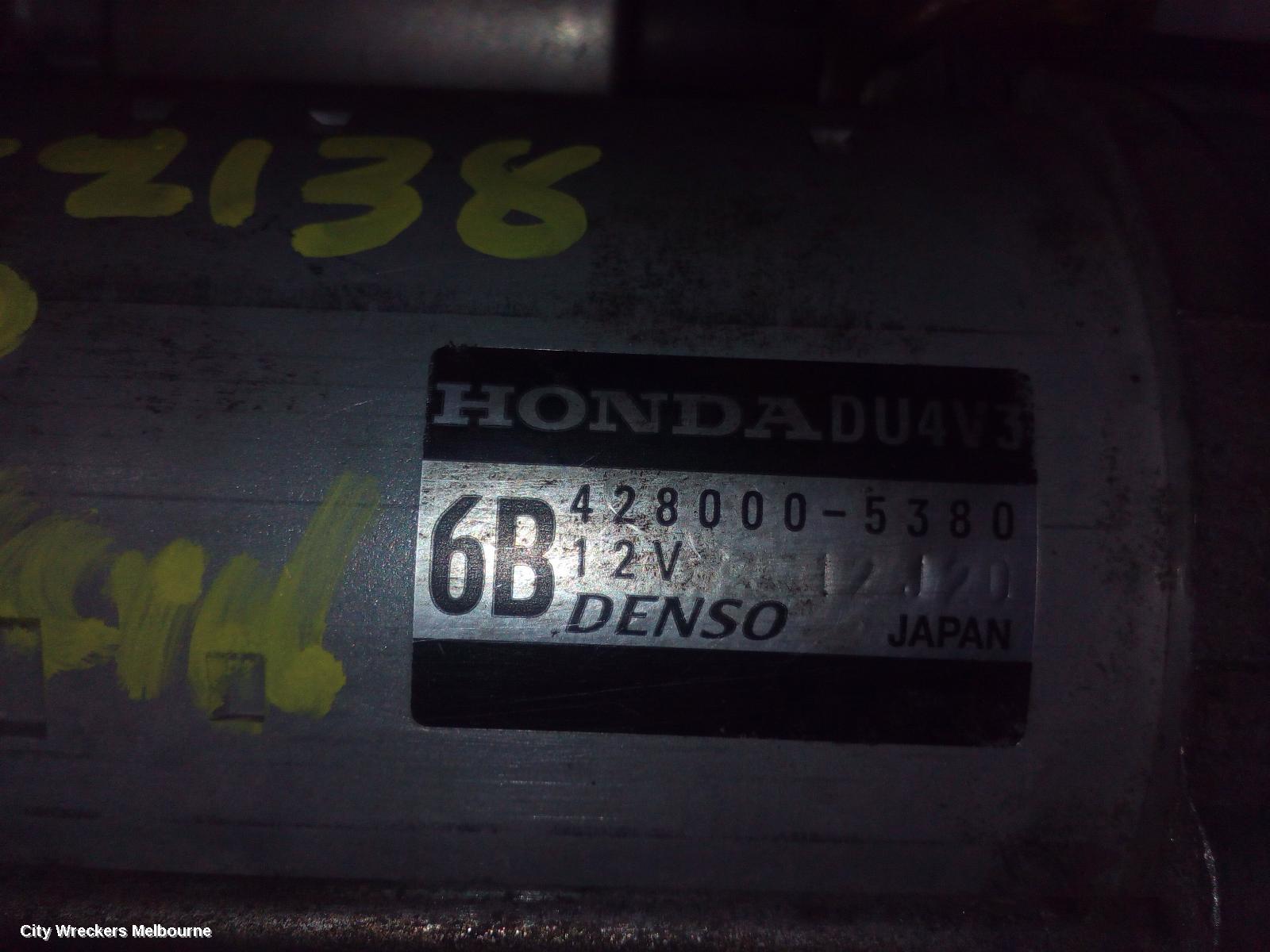 HONDA ACCORD STARTER, 3.5, J35Z, 8TH GEN (VIN MRHCP), 02/2008 - 05/2013 - Image 1