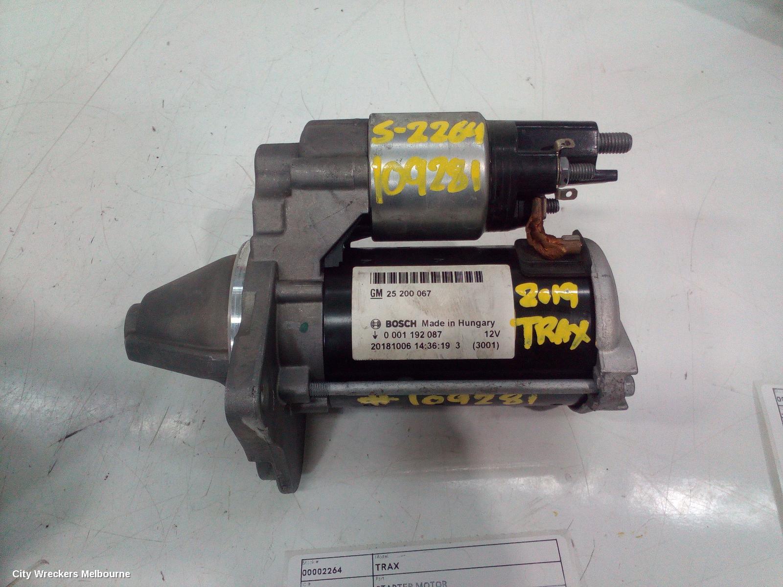 HOLDEN TRAX STARTER, PETROL, 1.4, AUTO T/M, TJ SERIES, 08/2014 - 12/2020 - Image 2