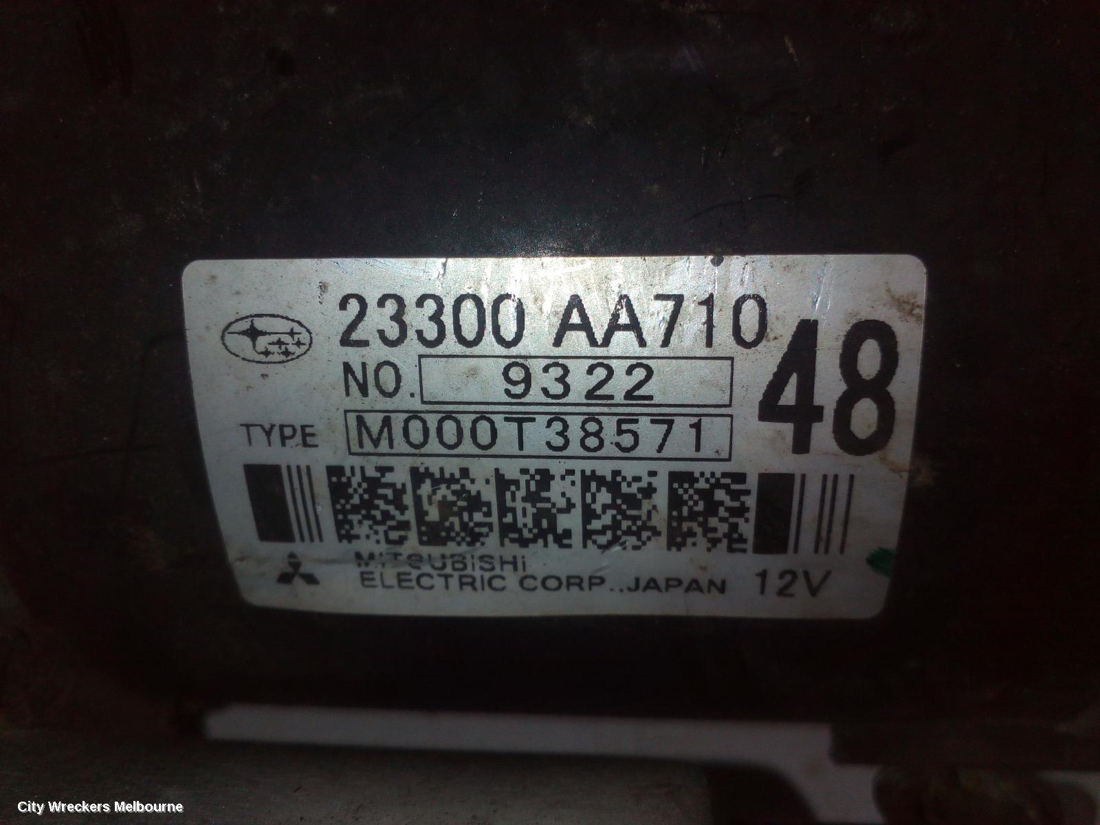 SUBARU WRX STARTER, PETROL, FA20, TURBO, AUTO, CVT, V1, 03/2014 - 10/2021 - Image 3