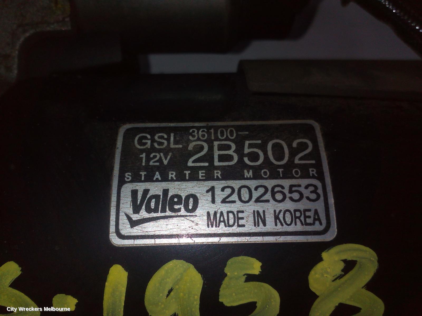 HYUNDAI VELOSTER STARTER, 1.6, G4FJ, TURBO, AUTO/MANUAL T/M, 07/2012 - 02/2018 - Image 3