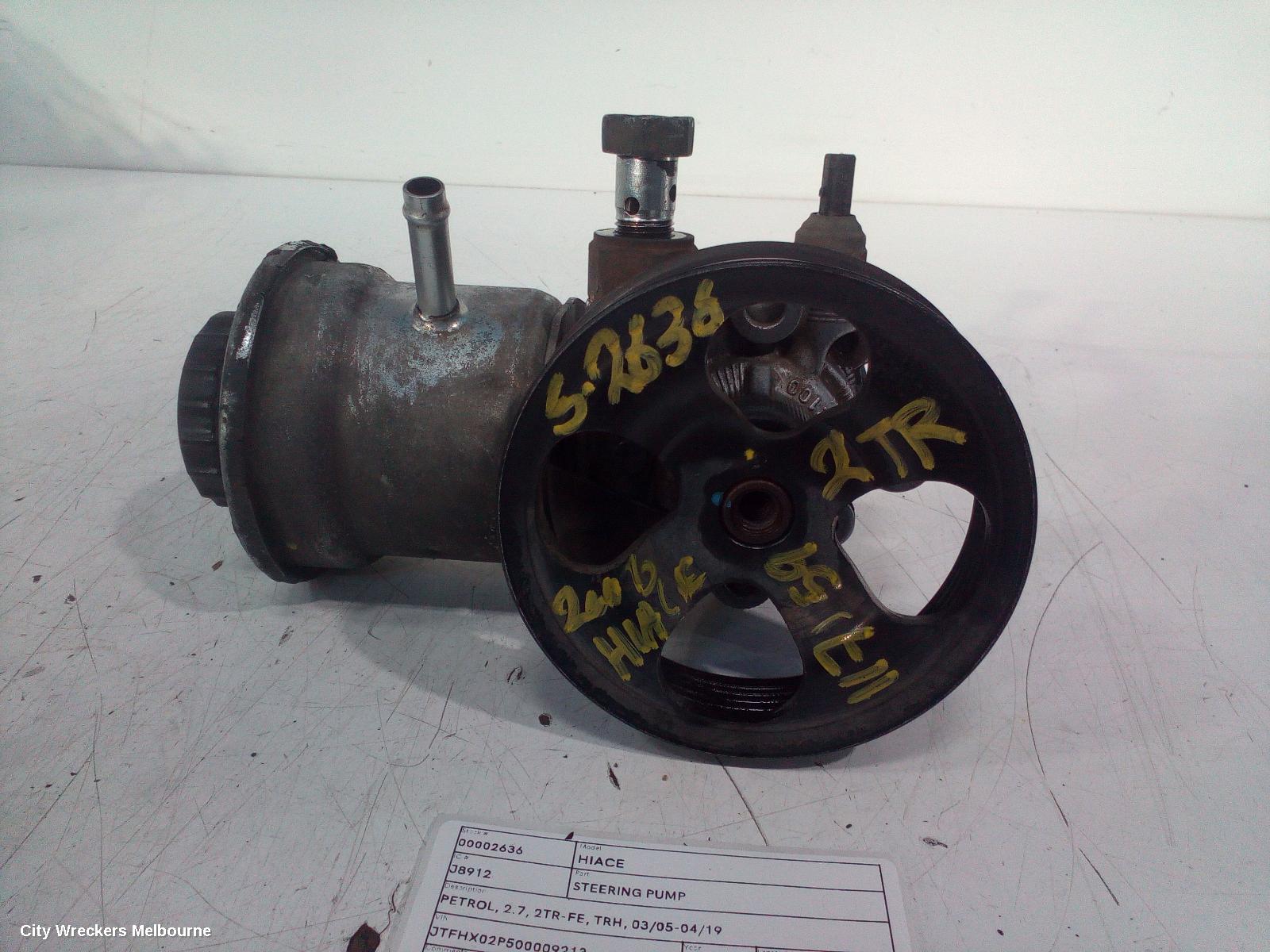TOYOTA HIACE STEERING PUMP, PETROL, 2.7, 2TR-FE, TRH, 03/2005 - 04/2019 - Image 2