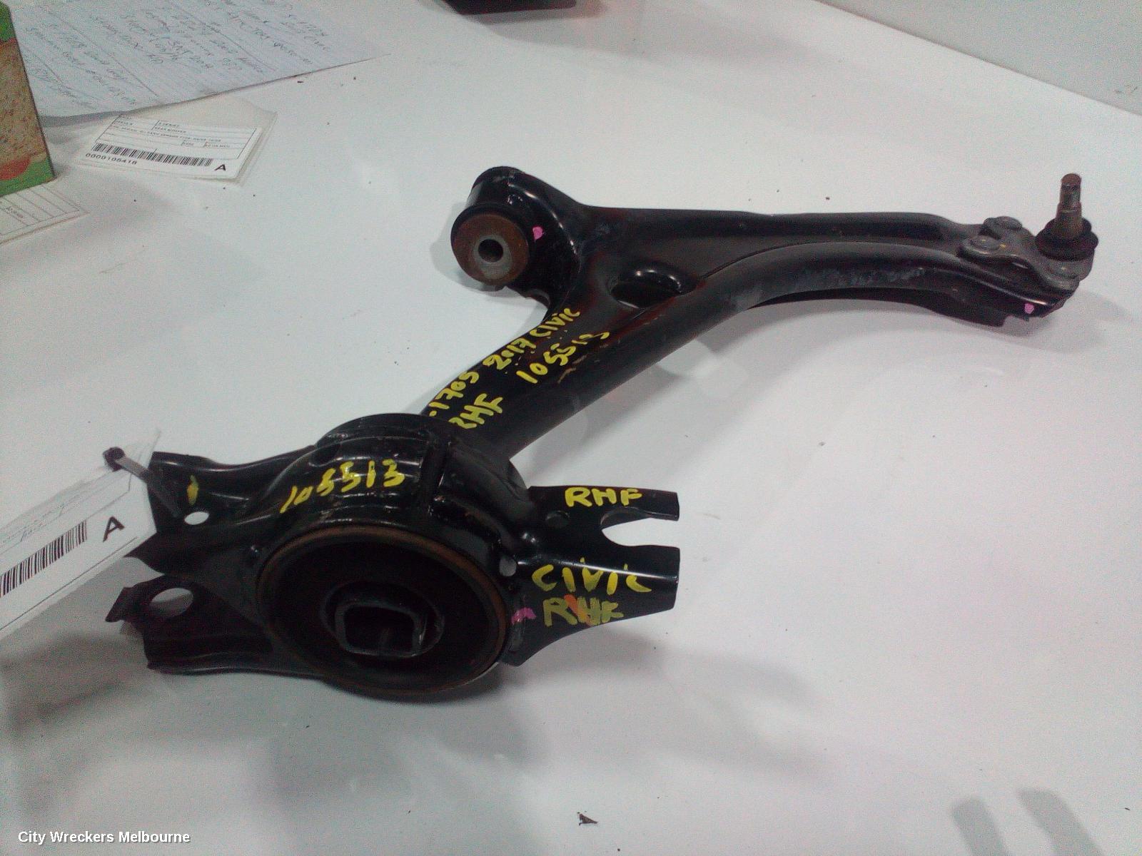 HONDA CIVIC RIGHT FRONT LOWER CONTROL ARM, 10TH GEN, SEDAN/HATCH, VTI/VTI-S, 05/2016 - 08/2021 - Image 1