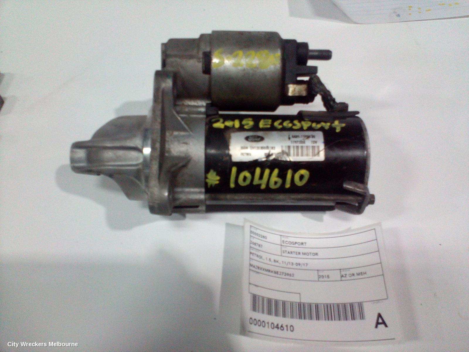 FORD ECOSPORT STARTER, PETROL, 1.5, BK, 11/2013 - 09/2017 - Image 1