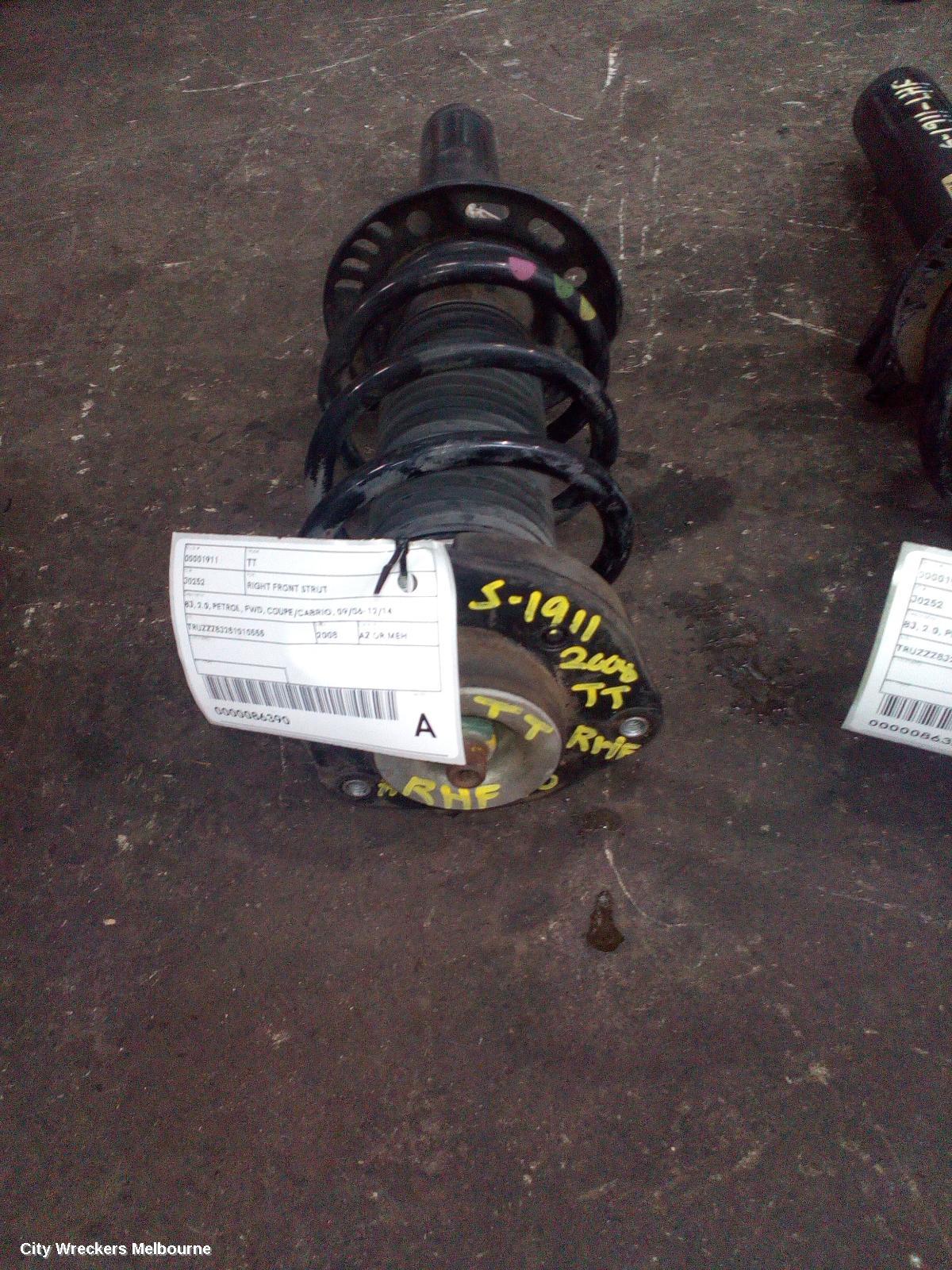 AUDI TT RIGHT FRONT STRUT, 8J, 2.0, PETROL, FWD, COUPE/CABRIO, 09/2006 - 12/2014 - Image 2