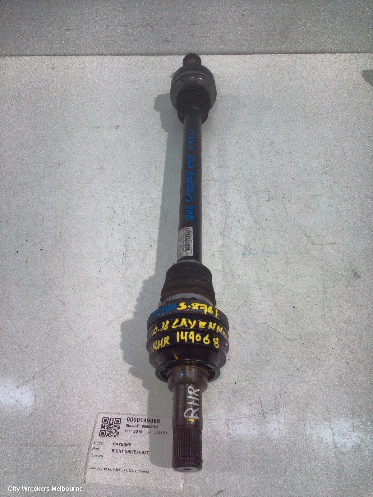 PORSCHE CAYENNE RIGHT DRIVESHAFT, REAR, DIESEL, 3.0, 92A, 07/2010 - 04/2018 - Image 2