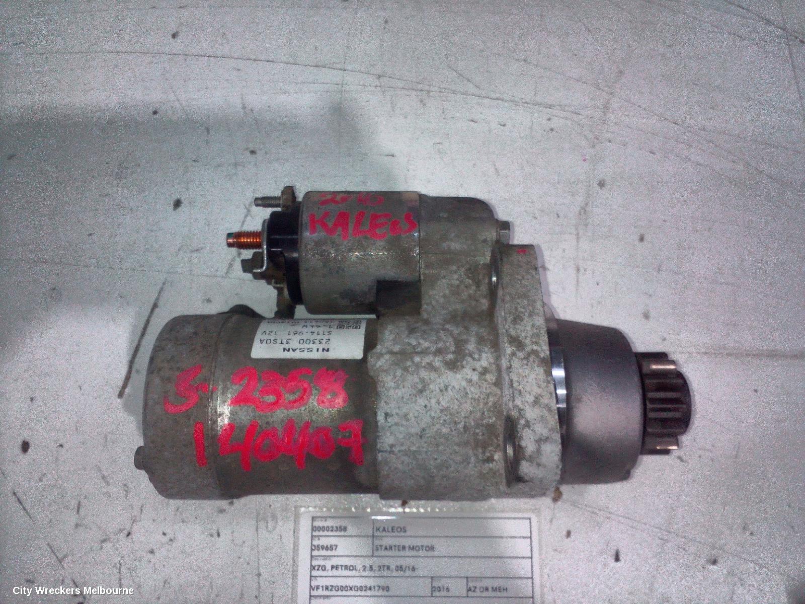 RENAULT KALEOS STARTER, XZG, PETROL, 2.5, 2TR, 05/2016 ONWARDS - Image 2