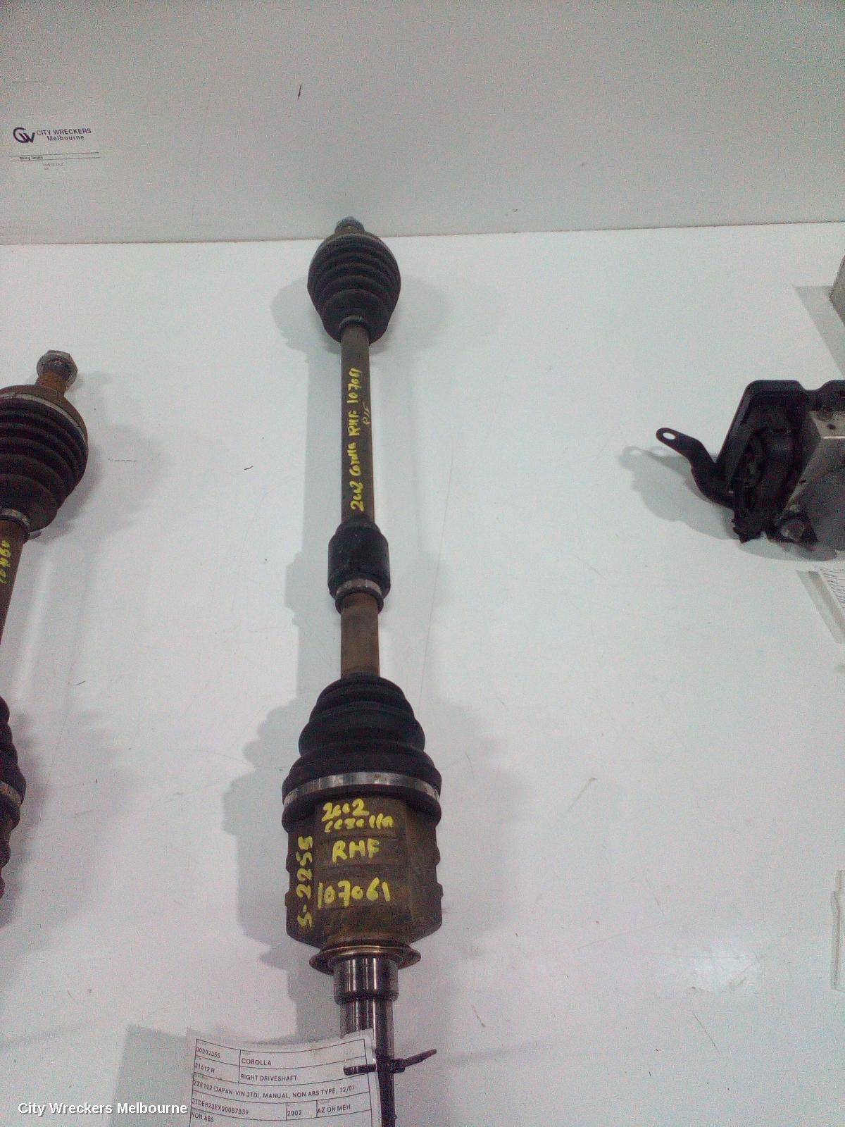 TOYOTA COROLLA RIGHT DRIVESHAFT, ZZE122 (JAPAN-VIN JTD), MANUAL, NON ABS TYPE, 12/2001 - 06/2007 - Image 2