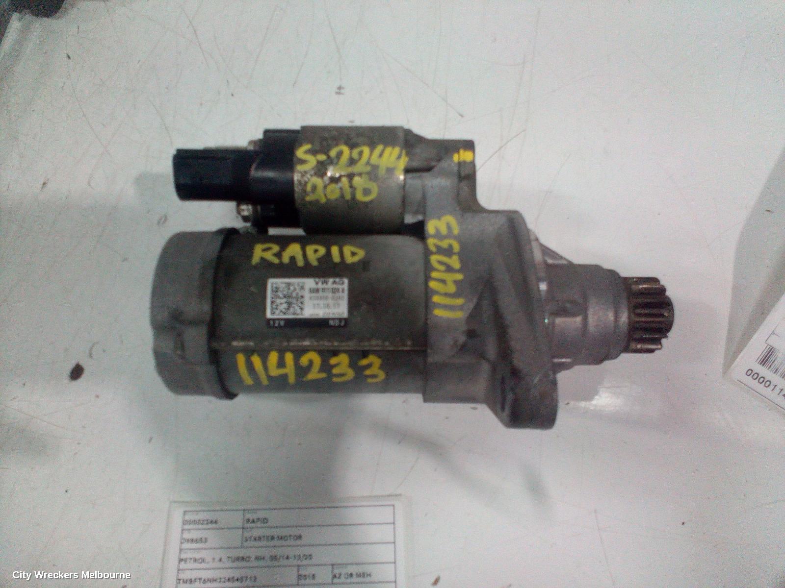 SKODA RAPID STARTER, PETROL, 1.4, TURBO, NH, 05/2014 - 12/2020 - Image 2