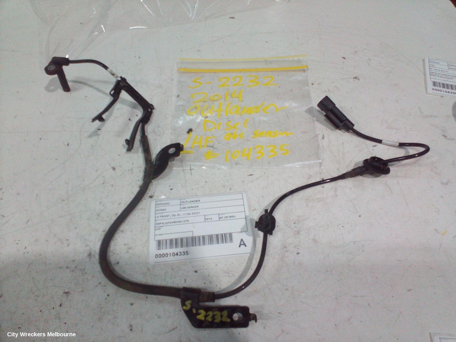 MITSUBISHI OUTLANDER ABS SENSOR, LH FRONT, ZG-ZL, 11/2006 - 07/2021 - Image 2