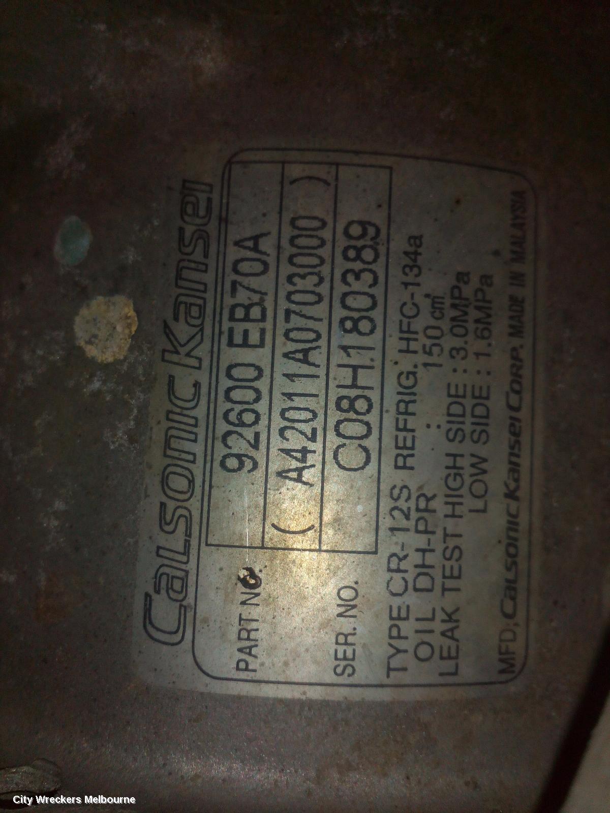 NISSAN NAVARA A/C COMPRESSOR, D40, 2.5, YD25, DIESEL, P/N 92600EB70A, 09/2005 - 08/2015 - Image 1