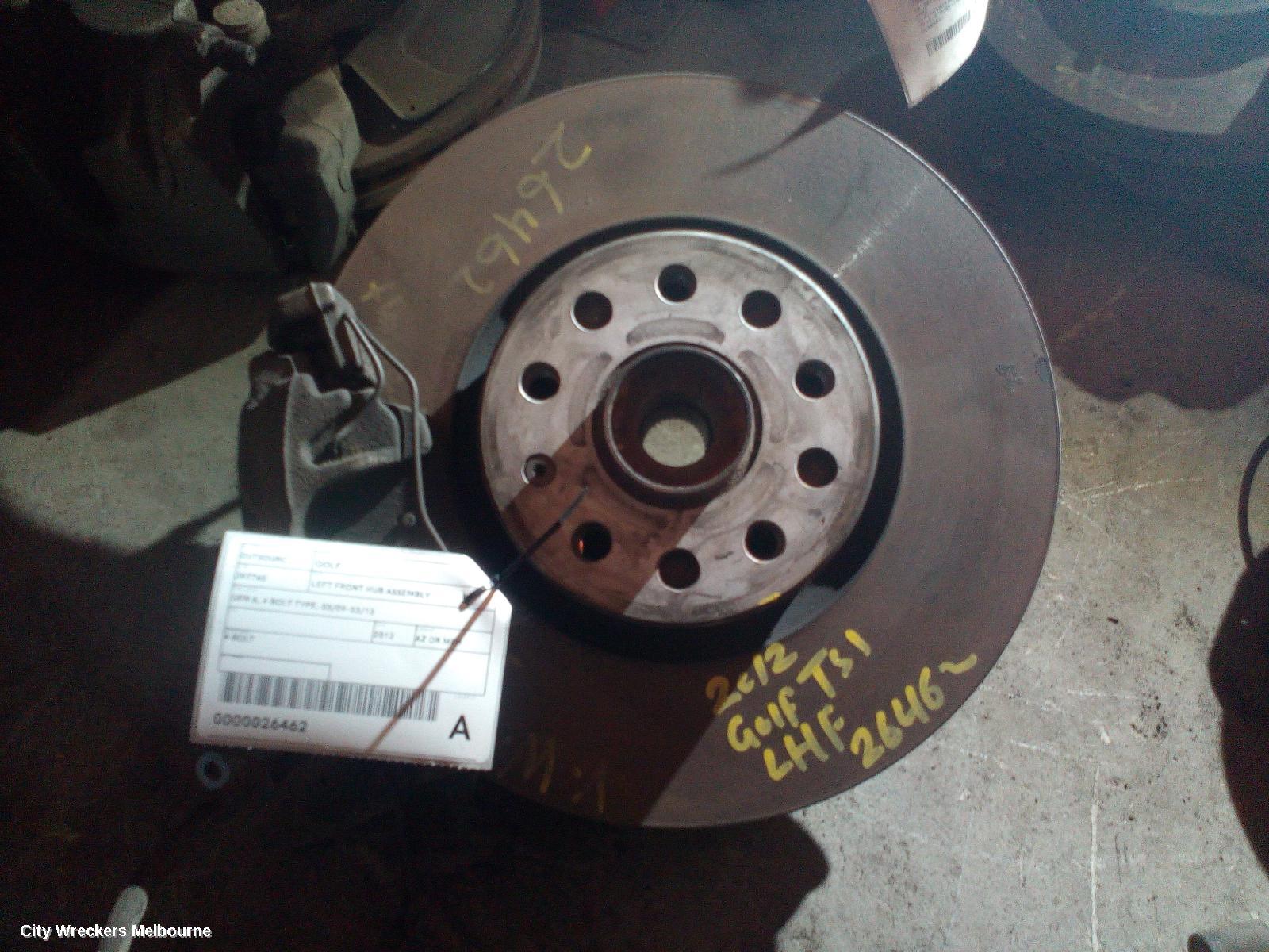 VOLKSWAGEN GOLF LEFT FRONT HUB ASSEMBLY, GEN 6, 4 BOLT TYPE, 03/2009 - 03/2013 - Image 1