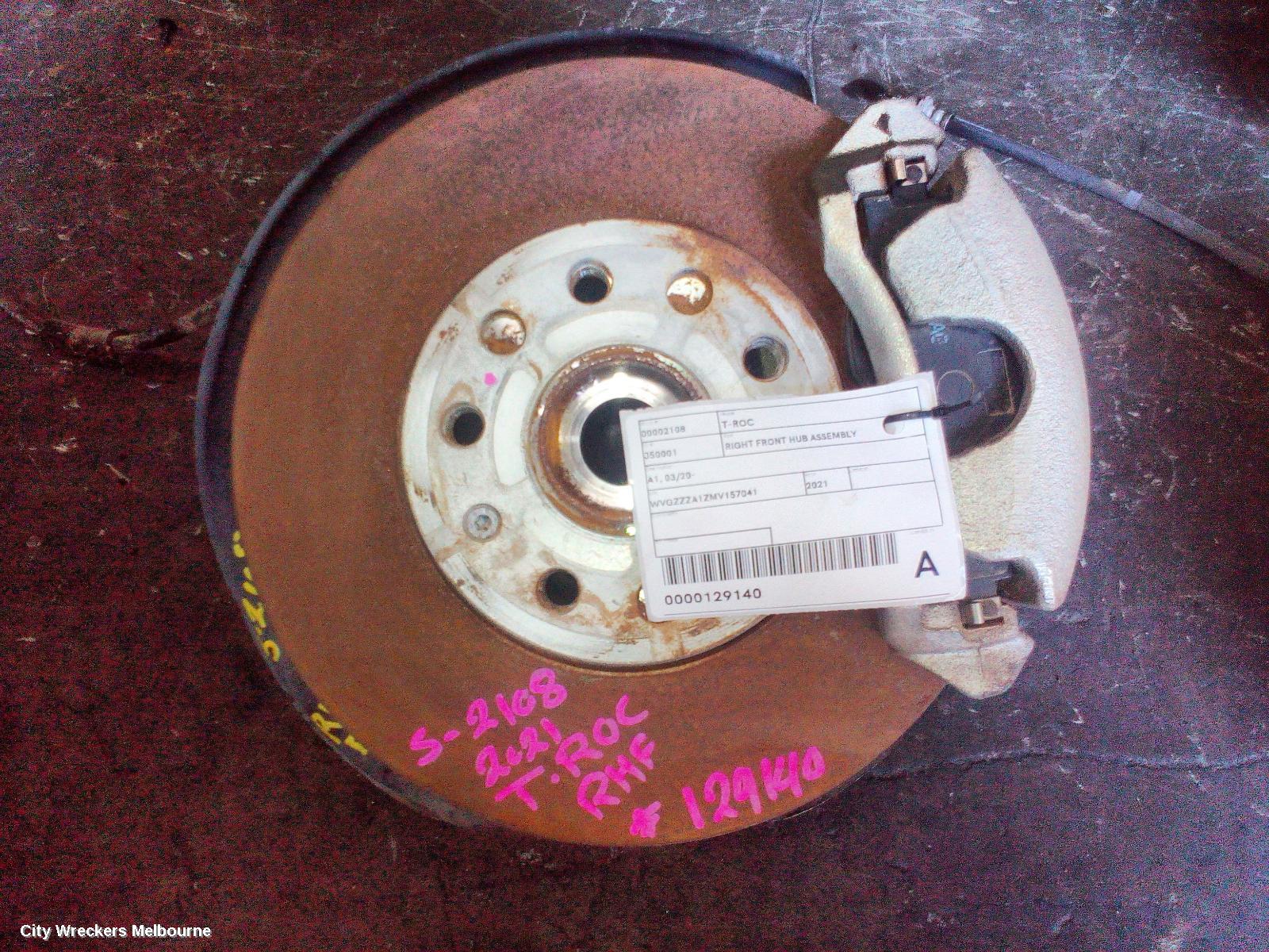 VOLKSWAGEN T-ROC RIGHT FRONT HUB ASSEMBLY, A1, 03/2020 - 12/2025 - Image 1