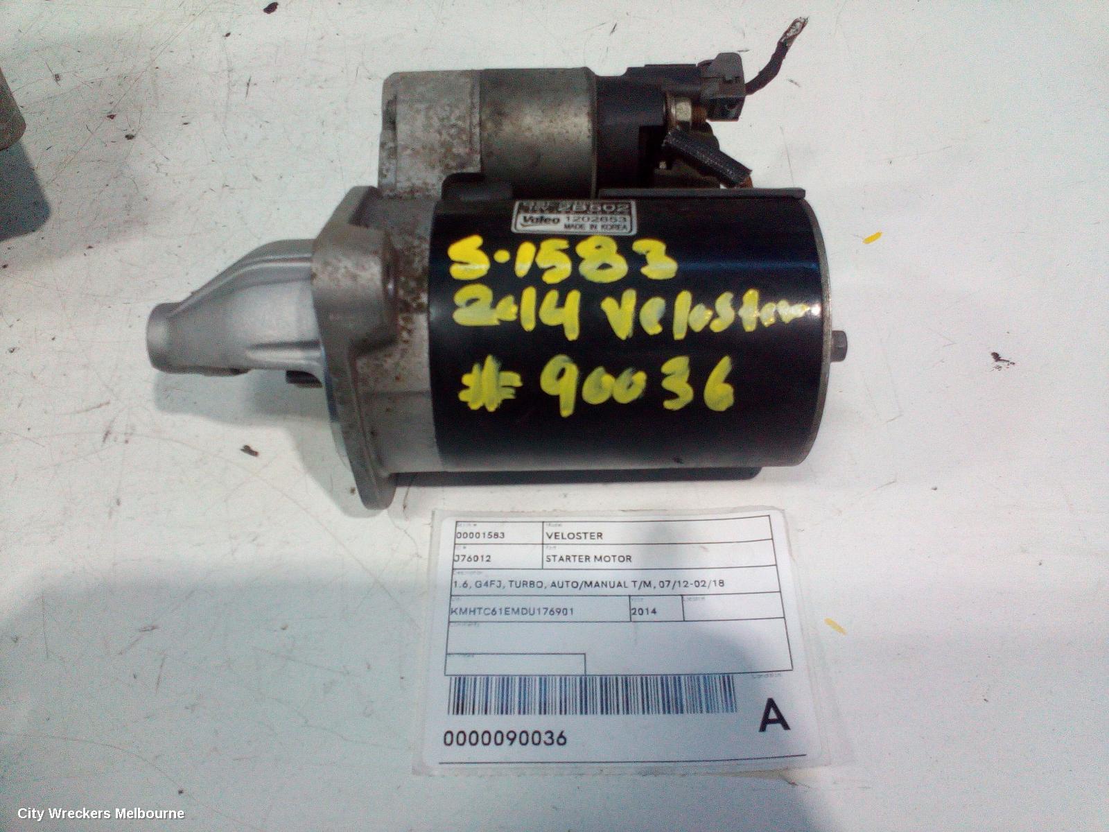 HYUNDAI VELOSTER STARTER, 1.6, G4FJ, TURBO, AUTO/MANUAL T/M, 07/2012 - 02/2018 - Image 2