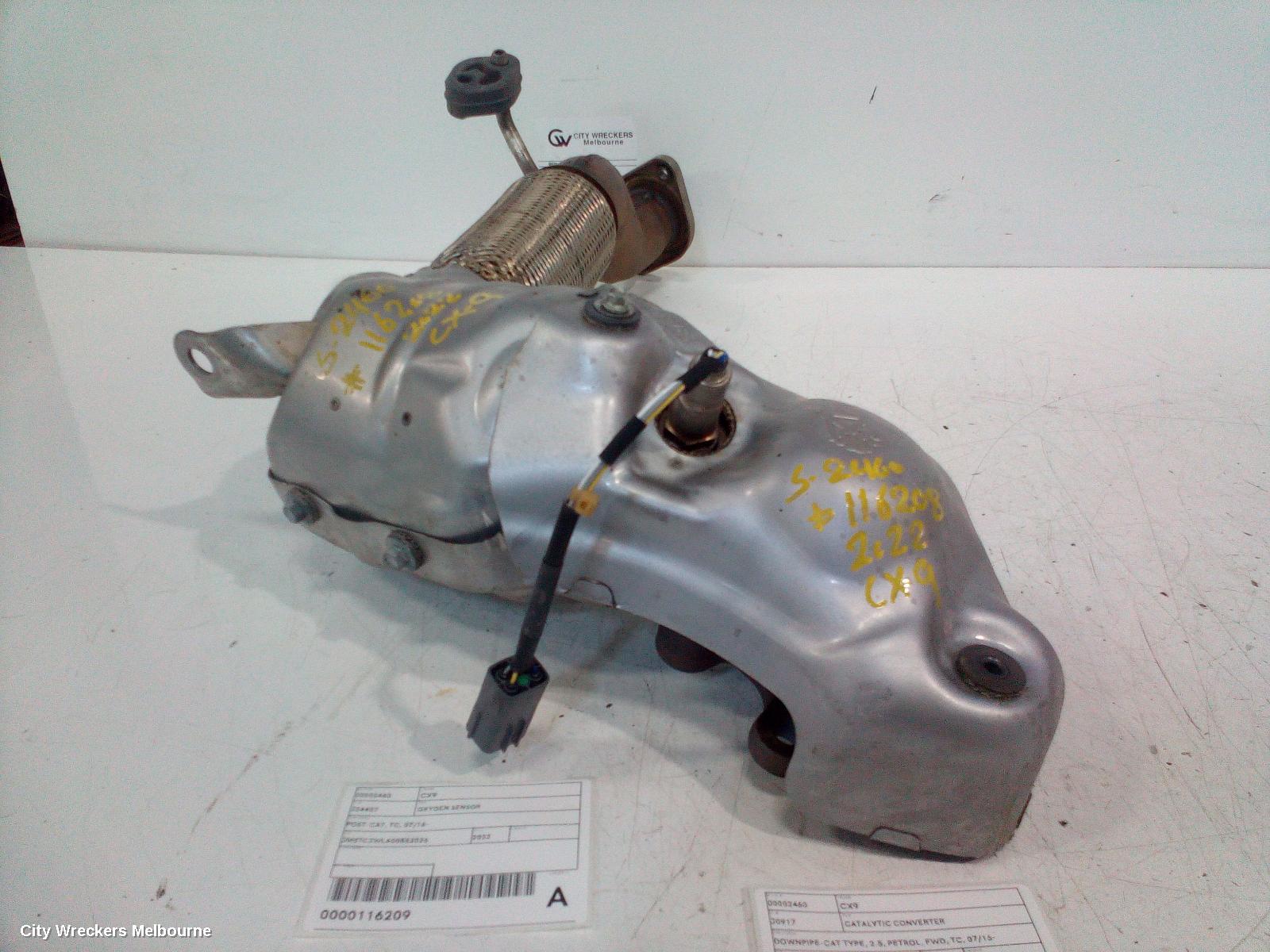 MAZDA CX9 CATALYTIC CONVERTER, DOWNPIPE-CAT TYPE, 2.5, PETROL, FWD, TC, 07/2016 ONWARDS - Image 2