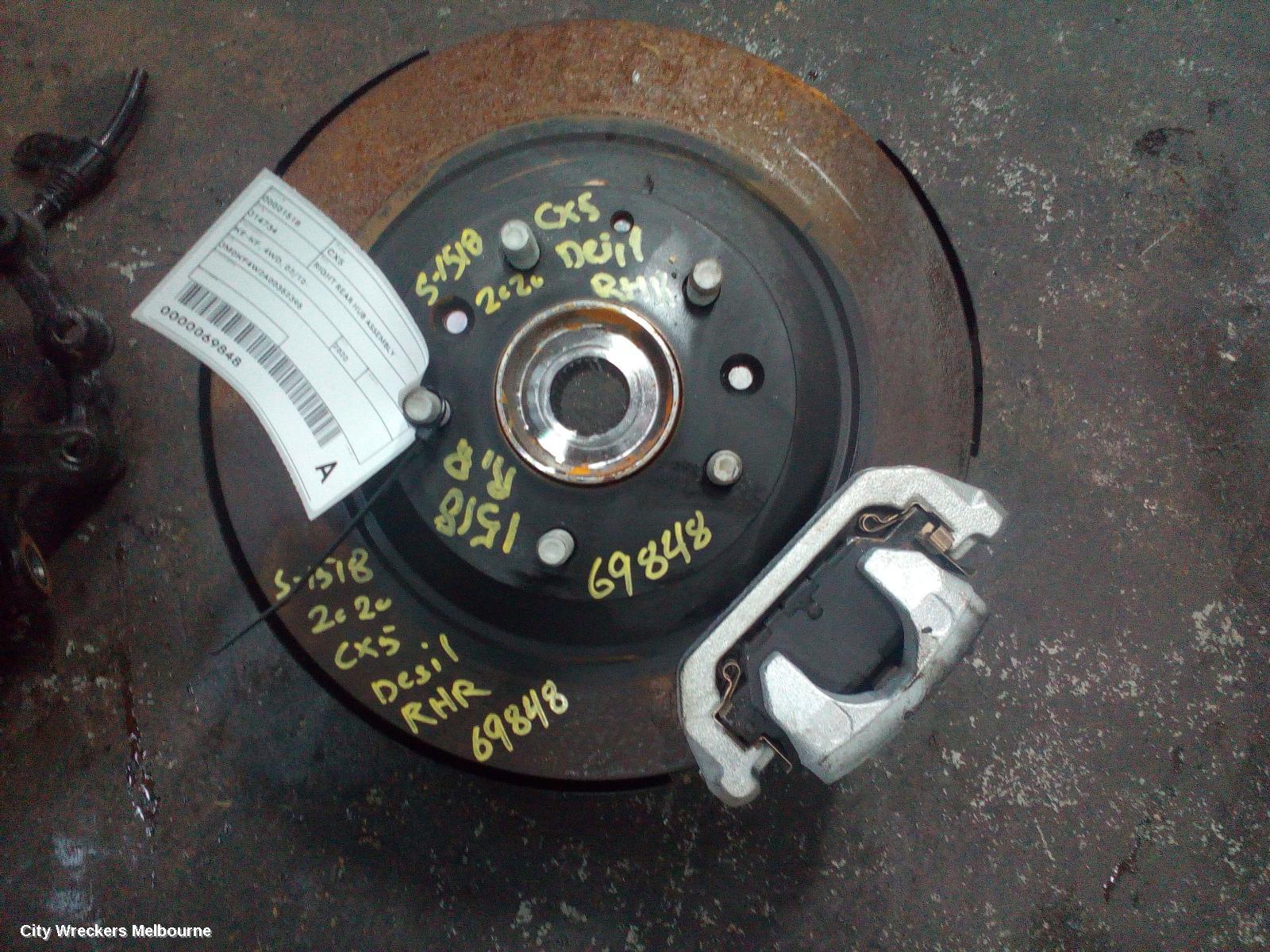 MAZDA CX5 RIGHT REAR HUB ASSEMBLY, KE-KF, 4WD, BOLT TYPE SHOCK MOUNT, 02/2012 ONWARDS - Image 1