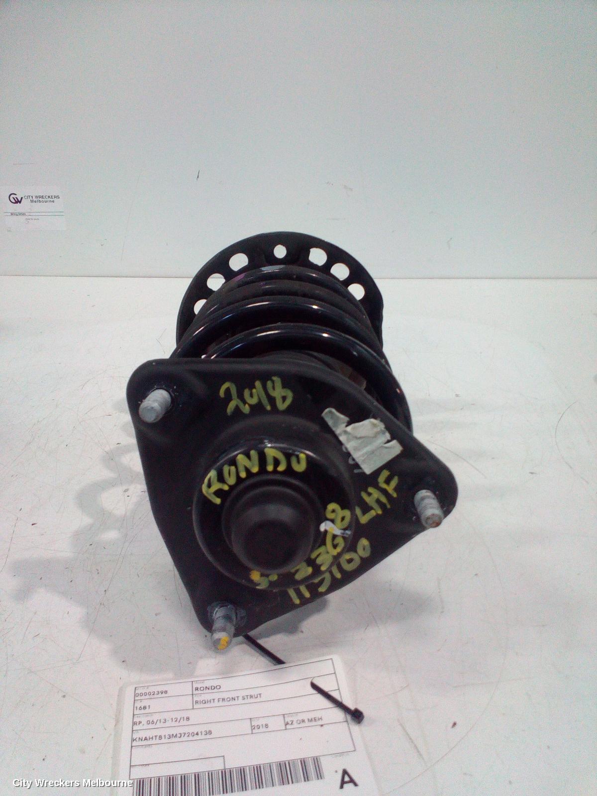 KIA RONDO RIGHT FRONT STRUT, RP, 06/2013 - 12/2018 - Image 1