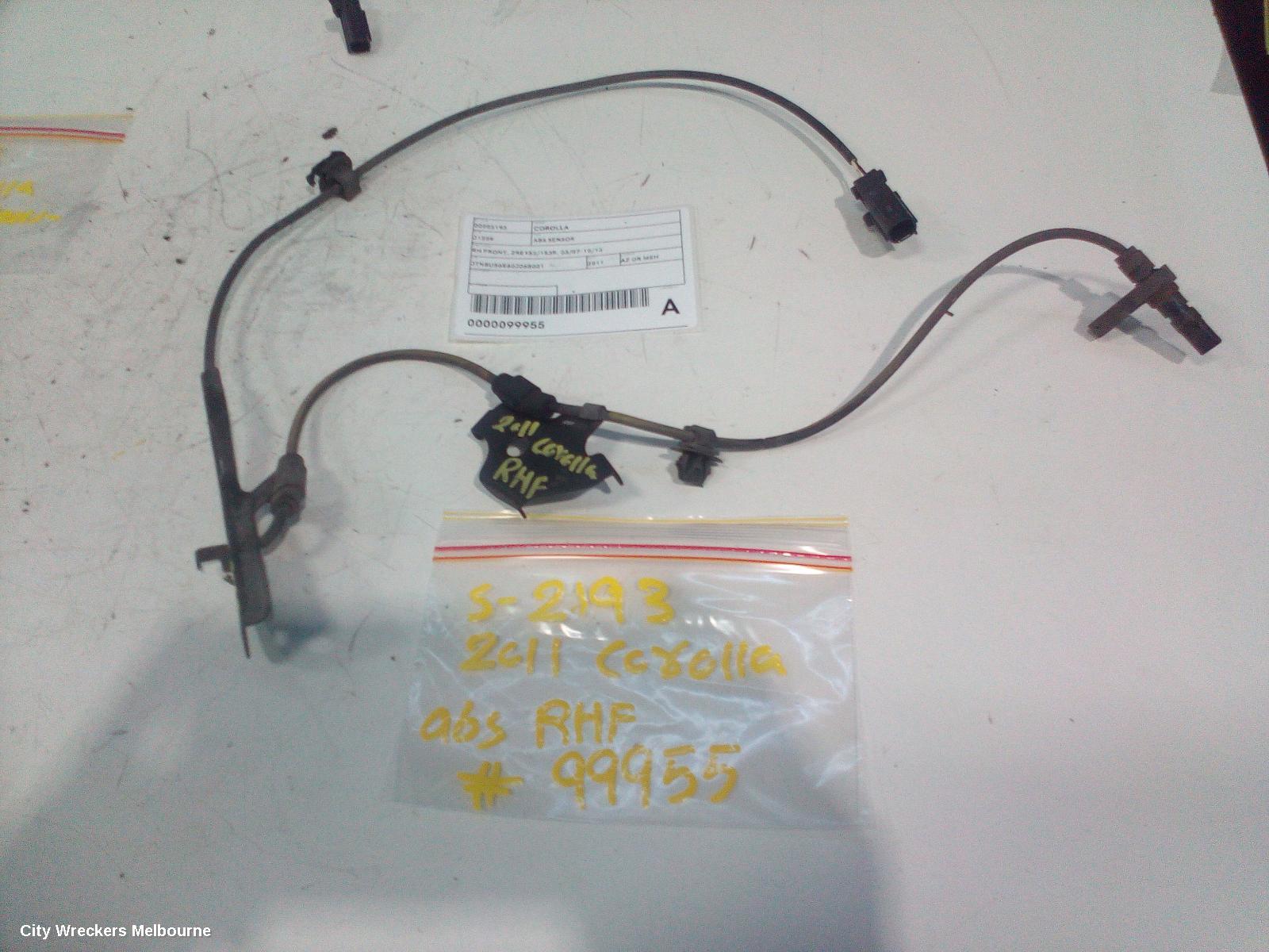 TOYOTA COROLLA ABS SENSOR, RH FRONT, ZRE152/20153R, 03/2007 - 10/2013 - Image 2