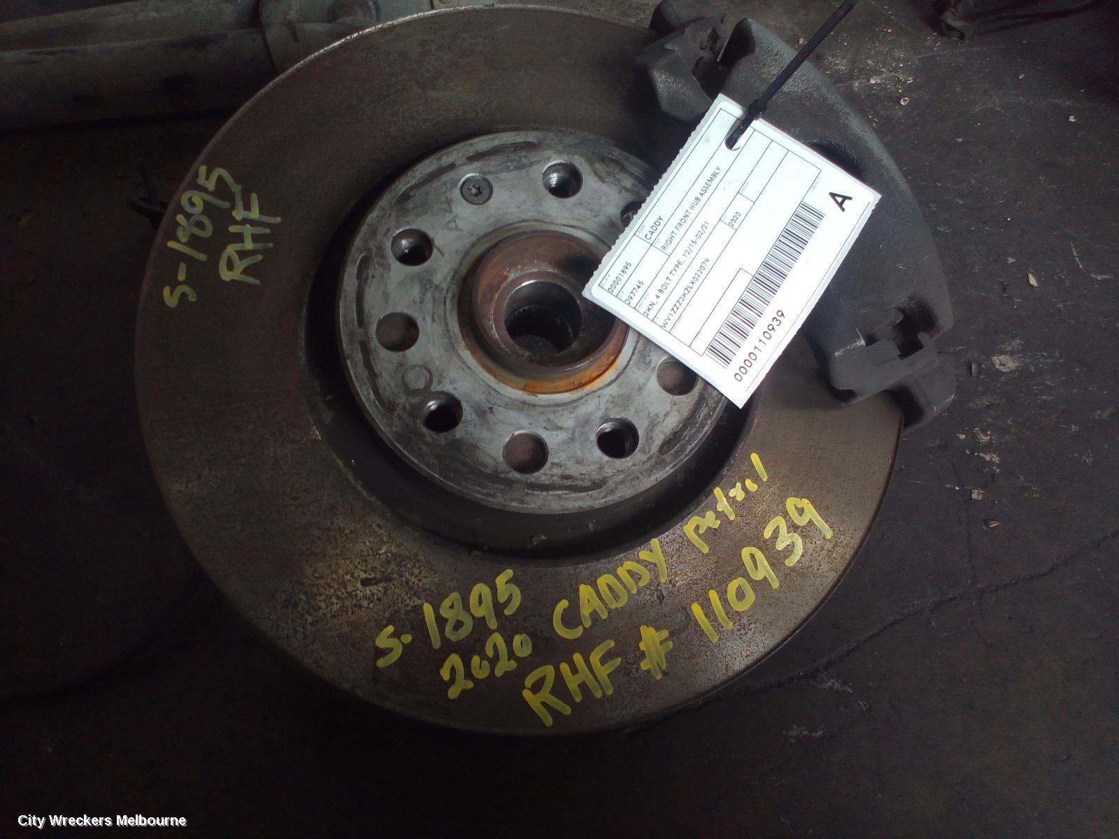 VOLKSWAGEN CADDY RIGHT FRONT HUB ASSEMBLY, 2KN, 4 BOLT TYPE, 12/2015 - 02/2021 - Image 2