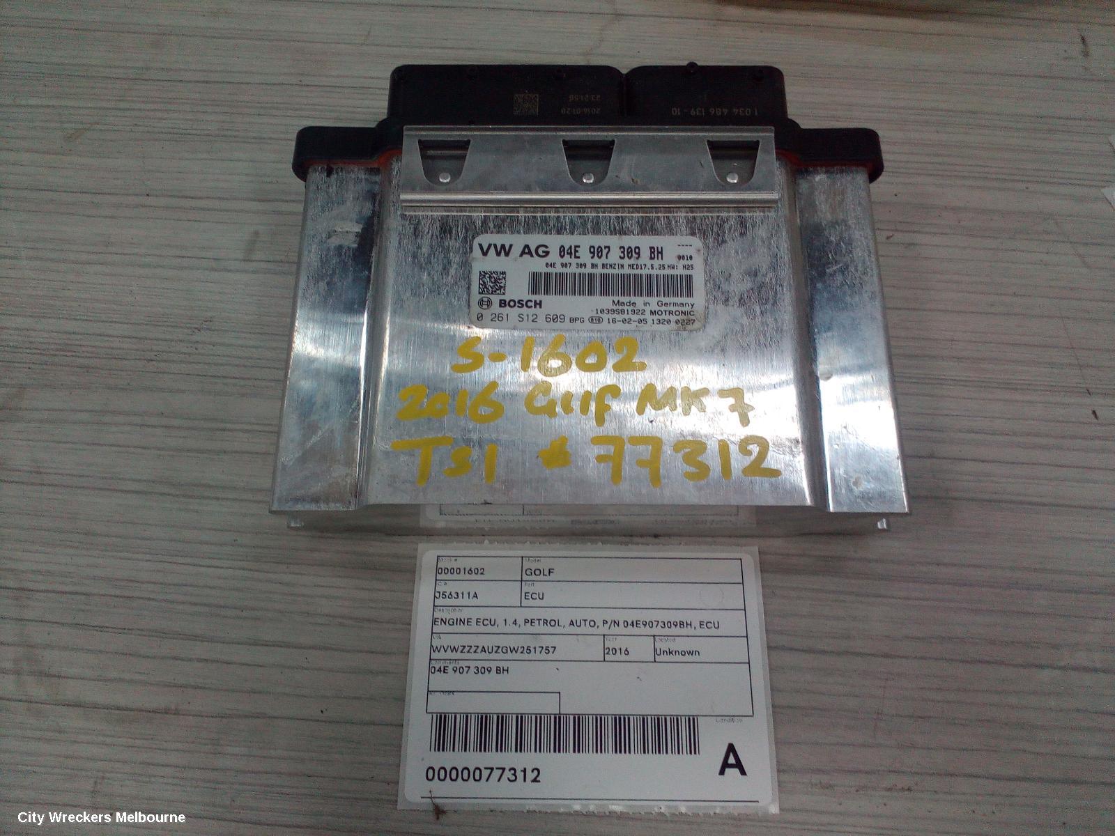 VOLKSWAGEN GOLF ECU, ENGINE ECU, 1.4, PETROL, AUTO, P/N 04E907309BH, ECU ONLY, GEN 7, 11/2012 - 08/2020 - Image 3