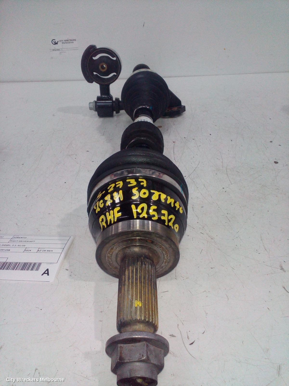 KIA SORENTO RIGHT DRIVESHAFT, MQ4, FRONT, DIESEL, 2.2, 02/2020 ONWARDS - Image 1