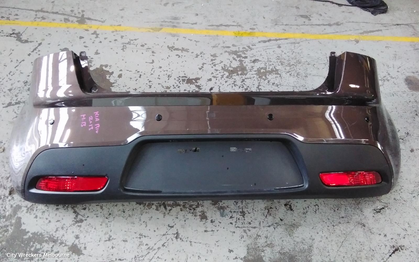 KIA RIO REAR BUMPER, UB, BUMPER BAR, 3DR/5DR HATCH, W/ PARK SENSOR TYPE, 08/2011 - 10/2014 - Image 2