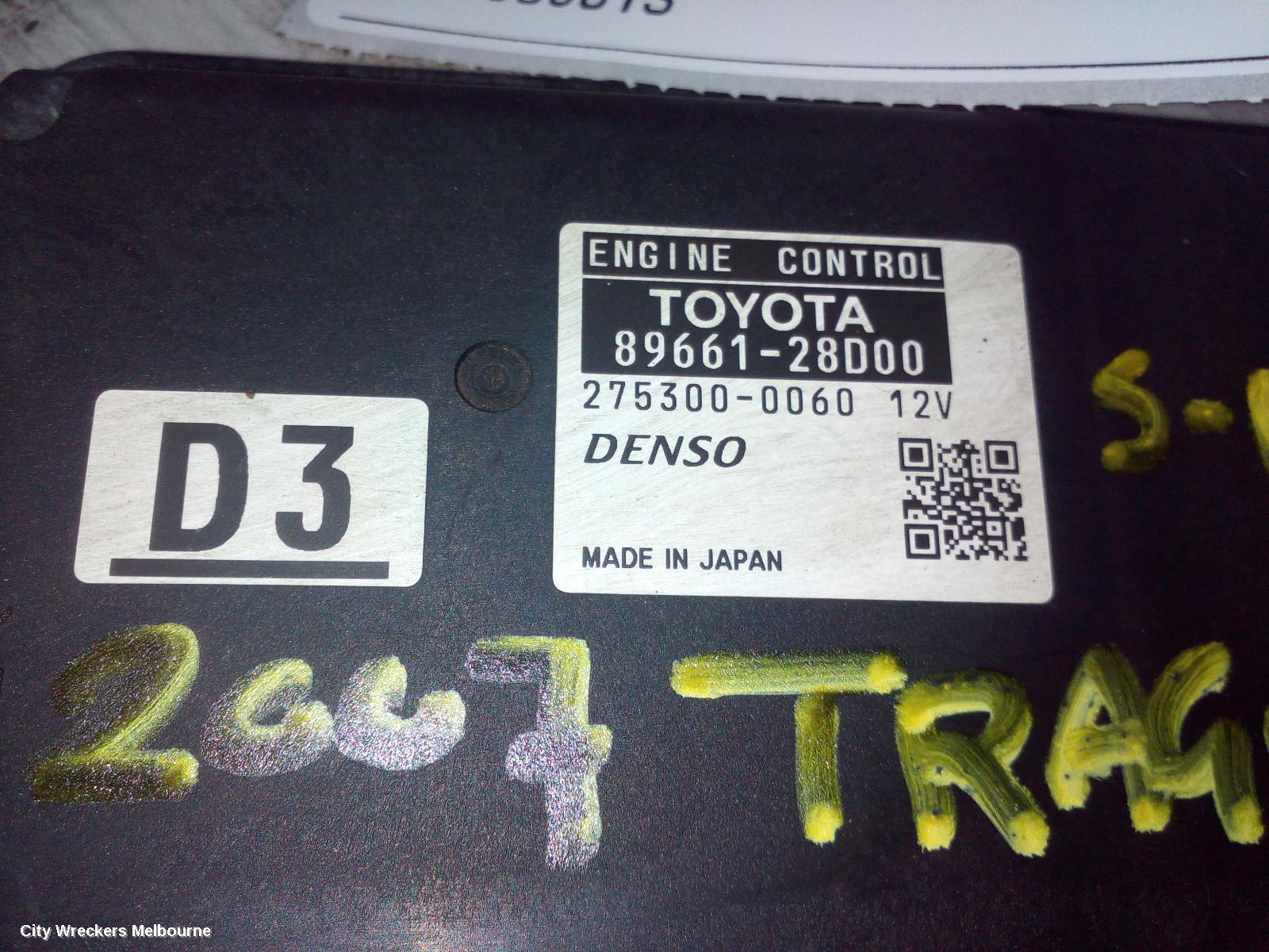 TOYOTA TARAGO ECU, ENGINE ECU, 2.4, 2AZ-FE, P/N 89661-28D00, ECU ONLY, ACR50R, 03/2006 - 06/2020 - Image 1