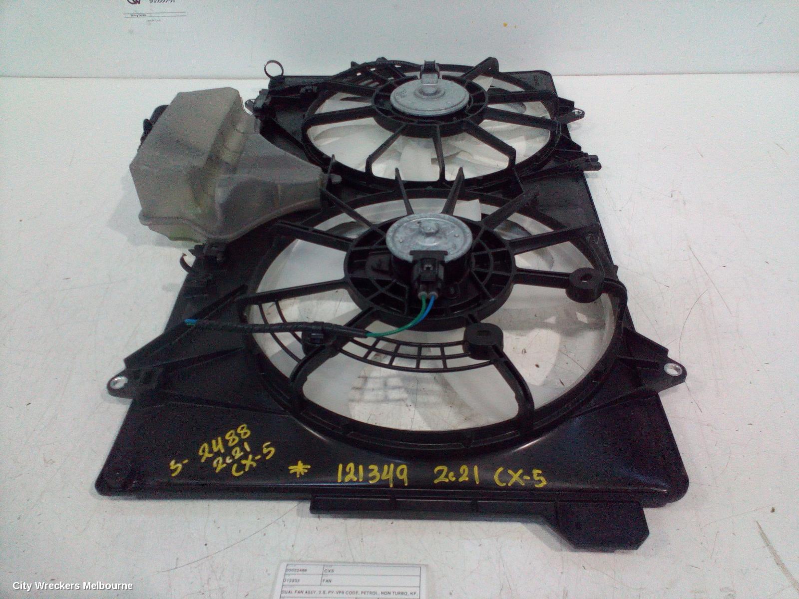 MAZDA CX5 FAN, DUAL FAN ASSY, 2.5, PY-VPR CODE, PETROL, NON TURBO, KF, 02/2017 ONWARDS - Image 1