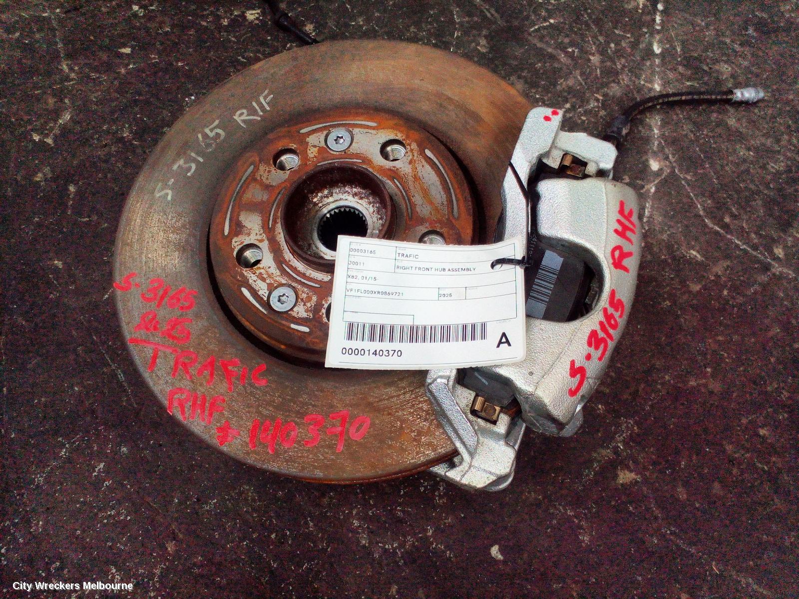 RENAULT TRAFIC RIGHT FRONT HUB ASSEMBLY, X82, 01/2015 ONWARDS - Image 2