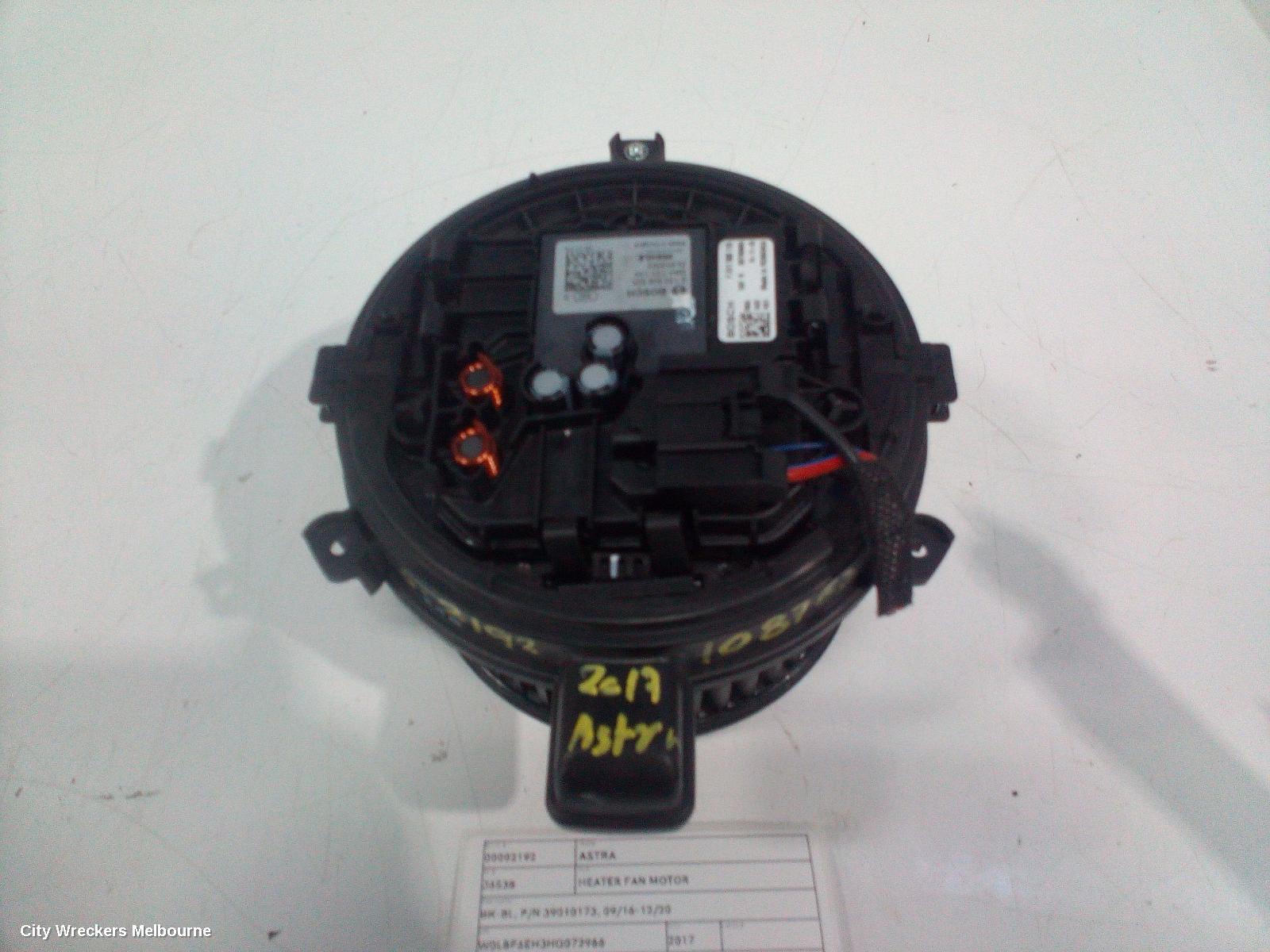 HOLDEN ASTRA HEATER FAN MOTOR, BK-BL, P/N 39010173, 09/2016 - 12/2020 - Image 2