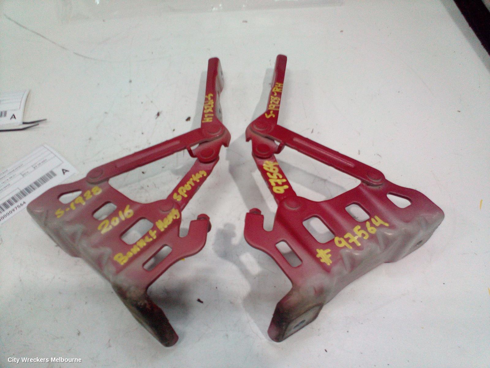 KIA SPORTAGE BONNET HINGE/STRUT, HINGES (PAIR), QL, 10/2015 - 08/2021 - Image 1