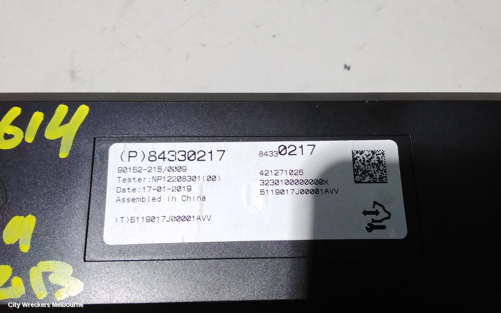 HOLDEN COMMODORE, ZB, 10/2017 - 12/2020, CONTROL UNIT PART NO 84330217: 84343 - Image 3