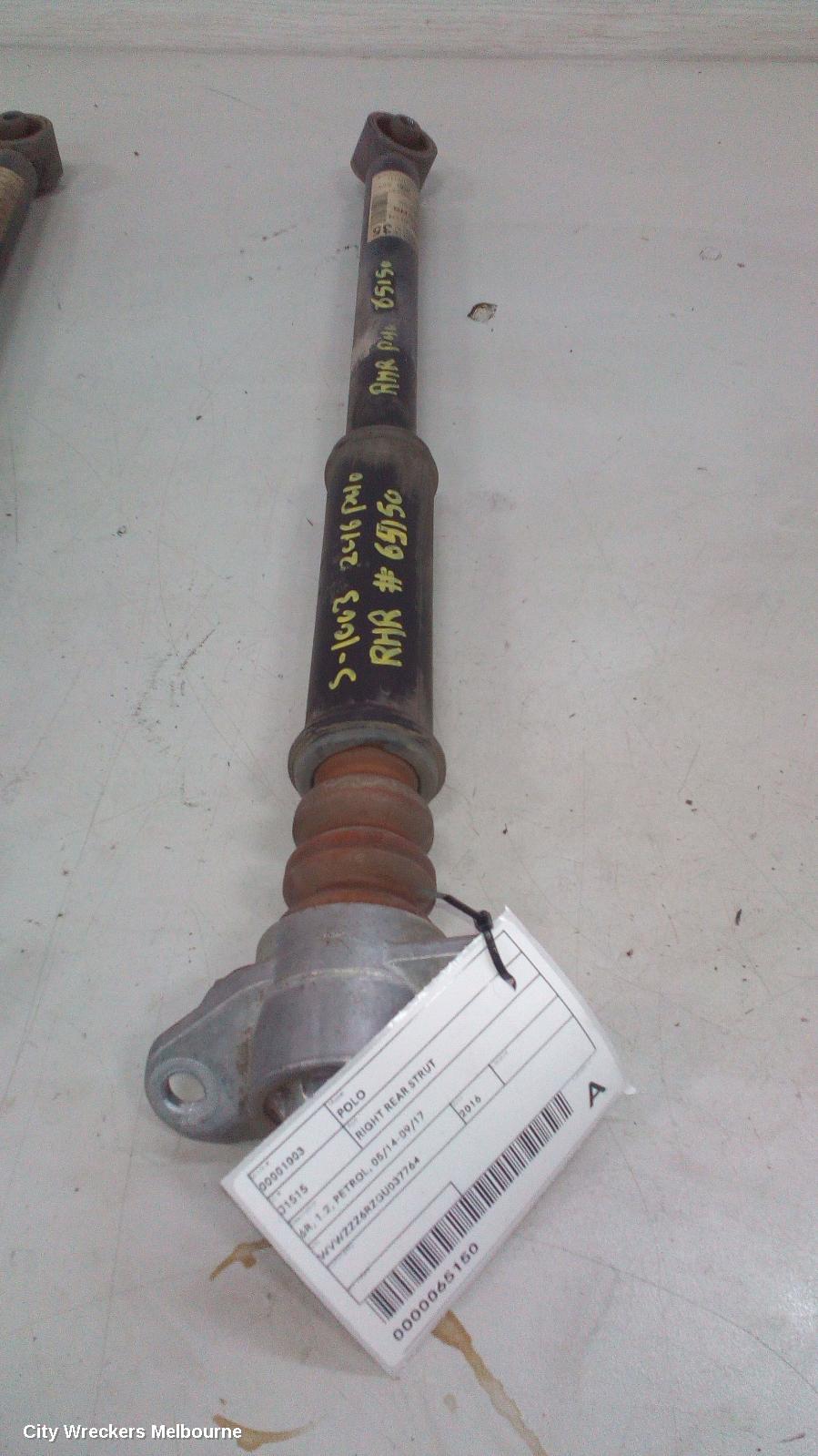 VOLKSWAGEN POLO RIGHT REAR STRUT, 6R, 1.2, PETROL, 05/2014 - 09/2017 - Image 2