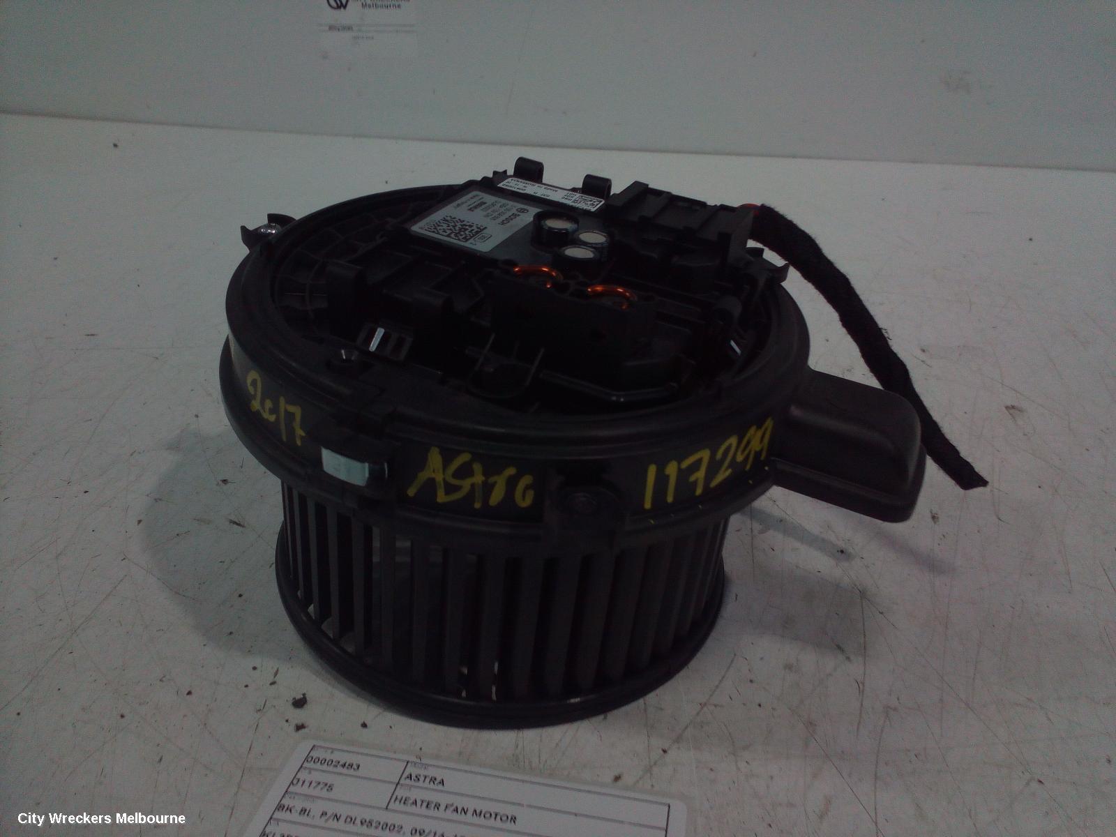 HOLDEN ASTRA HEATER FAN MOTOR, BK-BL, P/N DL952002, 09/2016 - 12/2020 - Image 2