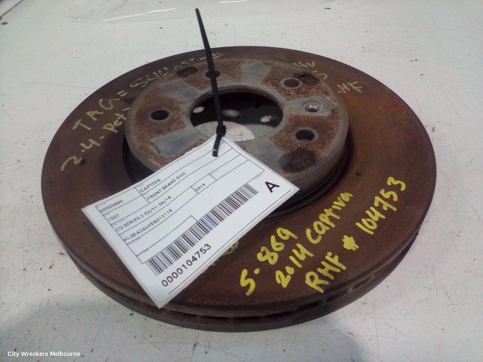 HOLDEN CAPTIVA FRONT BRAKE DISC/DRM, CG SERIES 2 03/2011 - 06/2018 - Image 2