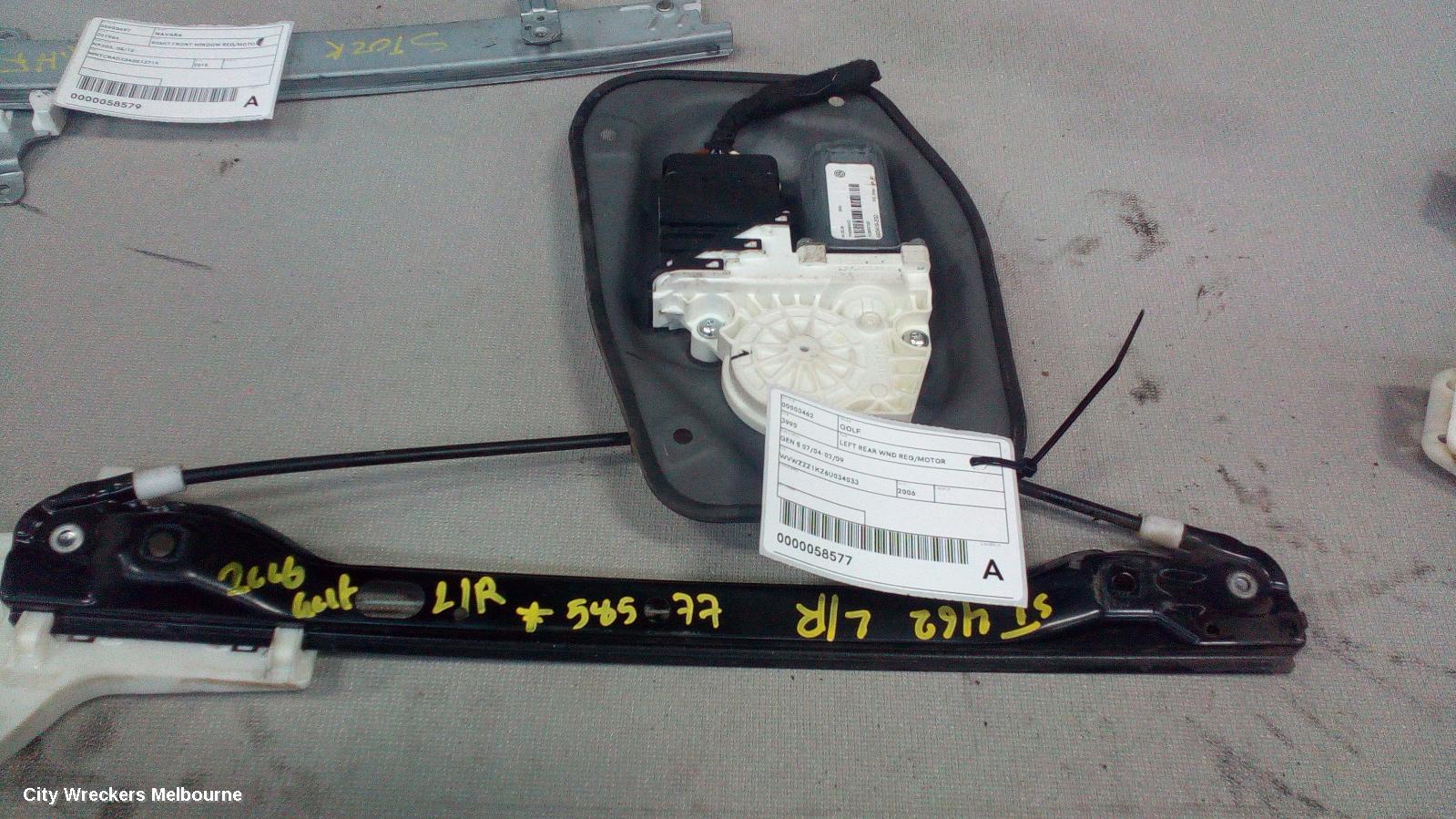 VOLKSWAGEN GOLF LEFT REAR WND REG/MOTOR, GEN 5 06/2004 - 02/2009 - Image 1