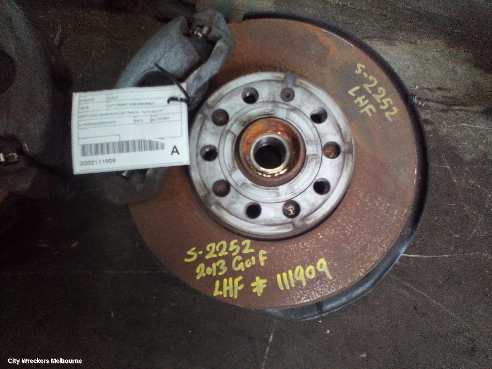 VOLKSWAGEN GOLF LEFT FRONT HUB ASSEMBLY, GEN 7, EXCLUDING R/GTI/ALLTRACK, 12/2012 - 03/2017 - Image 2